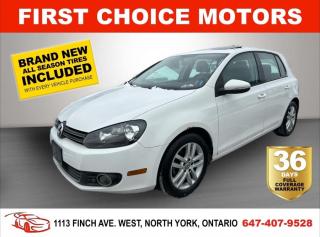 Welcome to First Choice Motors, the largest car dealership in Toronto of pre-owned cars, SUVs, and vans priced between $5000-$15,000. With an impressive inventory of over 300 vehicles in stock, we are dedicated to providing our customers with a vast selection of affordable and reliable options.<br><br>Were thrilled to offer a used 2011 Volkswagen Golf TDI, white color with 160,000km (STK#6978) This vehicle was $10990 NOW ON SALE FOR $9990. It is equipped with the following features:<br>- Automatic Transmission<br>- Hatchback<br>- Leather seats<br>- Sunroof<br>- Heated seats<br>- Bluetooth<br>- Alloy wheels<br>- Power windows<br>- Power locks<br>- Power mirrors<br>- Air Conditioning<br><br>At First Choice Motors, we believe in providing quality vehicles that our customers can depend on. All our vehicles come with a 36-day FULL COVERAGE warranty. We also offer additional warranty options up to 5 years for our customers who want extra peace of mind.<br><br>Furthermore, all our vehicles are sold fully certified with brand new brakes rotors and pads, a fresh oil change, and brand new set of all-season tires installed & balanced. You can be confident that this car is in excellent condition and ready to hit the road.<br><br>At First Choice Motors, we believe that everyone deserves a chance to own a reliable and affordable vehicle. Thats why we offer financing options with low interest rates starting at 7.9% O.A.C. Were proud to approve all customers, including those with bad credit, no credit, students, and even 9 socials. Our finance team is dedicated to finding the best financing option for you and making the car buying process as smooth and stress-free as possible.<br><br>Our dealership is open 7 days a week to provide you with the best customer service possible. We carry the largest selection of used vehicles for sale under $9990 in all of Ontario. We stock over 300 cars, mostly Hyundai, Chevrolet, Mazda, Honda, Volkswagen, Toyota, Ford, Dodge, Kia, Mitsubishi, Acura, Lexus, and more. With our ongoing sale, you can find your dream car at a price you can afford. Come visit us today and experience why we are the best choice for your next used car purchase!<br><br>All prices exclude a $10 OMVIC fee, license plates & registration and ONTARIO HST (13%)