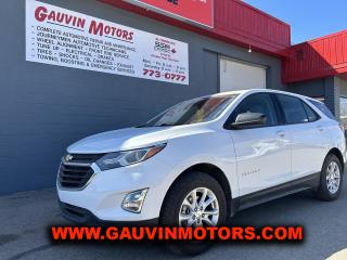 2018 CHEV EQUINOX LS AWD, 1.5 L TURBOCHARGED ENGINE, 6 SPEED AUTO, FULLY EQUIPPED INCLUDING AIR, TILT, CRUISE, POWER WINDOWS, POWER LOCKS, POWEER MIRRORS, HEATED BUCKET SEATS, CONSOLE, KEYLESS ENTRY W/ PROXIMITY SENSORS & PUSH-BUTTON START, REAR CAM, ONSTAR, AM/FM/MP3/USB/STREAMING SOUND SYSTEM, BLUETOOTH, REMOTE START, DRIVERS  INFORMATION CENTER, , AUTO-ON HEADLIGHTS, SPLIT FOLDING REAR SEATS, ALLOY WHEELS, PRIVACY GLASS AND SO MUCH MORE! FULLY INSPECTED AND SERVICED, LOW KMS, BEAUTIFUL CONDITION,  HARD TO BEAT THIS PRICE......ON SALE FOR ONLY $25,995. NOW REDUCED TO $23,995. TRADES WELCOME, LOW-RATE ON THE SPOT FINANCING AVAILABLE, DONT MISS IT!   2GNAXREV4J6289957

You can watch a brief walk around video of this vehicle by copying and pasting this following link into your web browser...
https://www.youtube.com/watch?v=Dt1x-RAjaS8

You can view our original weboage listing for this vehicle by copying and pasting the following link into your web browser...https://www.gauvinmotors.com/vehicles/2018/chevrolet/equinox/swift-current/sk/61121855/?sale_class=used