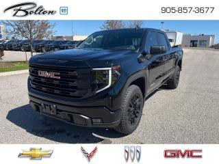 <b>X31 Off-Road and Protection Package!</b><br> <br> <br> <br>  No matter where youre heading or what tasks need tackling, theres a premium and capable Sierra 1500 thats perfect for you. <br> <br>This 2024 GMC Sierra 1500 stands out in the midsize pickup truck segment, with bold proportions that create a commanding stance on and off road. Next level comfort and technology is paired with its outstanding performance and capability. Inside, the Sierra 1500 supports you through rough terrain with expertly designed seats and robust suspension. This amazing 2024 Sierra 1500 is ready for whatever.<br> <br> This onyx black Crew Cab 4X4 pickup   has an automatic transmission and is powered by a  355HP 5.3L 8 Cylinder Engine.<br> <br> Our Sierra 1500s trim level is Elevation. Upgrading to this GMC Sierra 1500 Elevation is a great choice as it comes loaded with a monochromatic exterior featuring a black gloss grille and unique aluminum wheels, a massive 13.4 inch touchscreen display with wireless Apple CarPlay and Android Auto, wireless streaming audio, SiriusXM, plus a 4G LTE hotspot. Additionally, this pickup truck also features IntelliBeam LED headlights, remote engine start, forward collision warning and lane keep assist, a trailer-tow package, LED cargo area lighting, teen driver technology plus so much more! This vehicle has been upgraded with the following features: X31 Off-road And Protection Package. <br><br> <br>To apply right now for financing use this link : <a href=http://www.boltongm.ca/?https://CreditOnline.dealertrack.ca/Web/Default.aspx?Token=44d8010f-7908-4762-ad47-0d0b7de44fa8&Lang=en target=_blank>http://www.boltongm.ca/?https://CreditOnline.dealertrack.ca/Web/Default.aspx?Token=44d8010f-7908-4762-ad47-0d0b7de44fa8&Lang=en</a><br><br> <br/>    0% financing for 60 months. 2.49% financing for 84 months. <br> Buy this vehicle now for the lowest bi-weekly payment of <b>$414.91</b> with $7697 down for 84 months @ 2.49% APR O.A.C. ( Plus applicable taxes -  Plus applicable fees   ).  Incentives expire 2024-05-31.  See dealer for details. <br> <br>At Bolton Motor Products, we offer new Chevrolet, Cadillac, Buick, GMC cars and trucks in Bolton, along with used cars, trucks and SUVs by top manufacturers. Our sales staff will help you find that new or used car you have been searching for in the Bolton, Brampton, Nobleton, Kleinburg, Vaughan, & Maple area. o~o