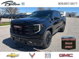 <b>X31 Off-Road and Protection Package!</b><br> <br> <br> <br>  With a bold profile and distinctive stance, this 2024 Sierra turns heads and makes a statement on the jobsite, out in town or wherever life leads you. <br> <br>This 2024 GMC Sierra 1500 stands out in the midsize pickup truck segment, with bold proportions that create a commanding stance on and off road. Next level comfort and technology is paired with its outstanding performance and capability. Inside, the Sierra 1500 supports you through rough terrain with expertly designed seats and robust suspension. This amazing 2024 Sierra 1500 is ready for whatever.<br> <br> This onyx black Crew Cab 4X4 pickup   has an automatic transmission and is powered by a  355HP 5.3L 8 Cylinder Engine.<br> <br> Our Sierra 1500s trim level is Elevation. Upgrading to this GMC Sierra 1500 Elevation is a great choice as it comes loaded with a monochromatic exterior featuring a black gloss grille and unique aluminum wheels, a massive 13.4 inch touchscreen display with wireless Apple CarPlay and Android Auto, wireless streaming audio, SiriusXM, plus a 4G LTE hotspot. Additionally, this pickup truck also features IntelliBeam LED headlights, remote engine start, forward collision warning and lane keep assist, a trailer-tow package, LED cargo area lighting, teen driver technology plus so much more! This vehicle has been upgraded with the following features: X31 Off-road And Protection Package. <br><br> <br>To apply right now for financing use this link : <a href=http://www.boltongm.ca/?https://CreditOnline.dealertrack.ca/Web/Default.aspx?Token=44d8010f-7908-4762-ad47-0d0b7de44fa8&Lang=en target=_blank>http://www.boltongm.ca/?https://CreditOnline.dealertrack.ca/Web/Default.aspx?Token=44d8010f-7908-4762-ad47-0d0b7de44fa8&Lang=en</a><br><br> <br/> See dealer for details. <br> <br>At Bolton Motor Products, we offer new Chevrolet, Cadillac, Buick, GMC cars and trucks in Bolton, along with used cars, trucks and SUVs by top manufacturers. Our sales staff will help you find that new or used car you have been searching for in the Bolton, Brampton, Nobleton, Kleinburg, Vaughan, & Maple area. o~o