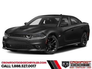 <b>Sport Suspension,  Heated Steering Wheel,  4G Wi-Fi,  SiriusXM,  Aluminum Wheels!</b><br> <br> <br> <br>  For a muscle sedan without compromise, check out this Dodge Charger. <br> <br>Blending muscle car styling with modern performance and technology, this Dodge Charger is a full-size sedan with attitude. It delivers even more performance than you might expect given its level of comfort and day-to-day usability. From the driver seat to the backseat, this Dodge Charger was crafted to provide the ultimate in high-performance comfort and road-ready confidence.<br> <br> This pitch blk sedan  has an automatic transmission and is powered by a  485HP 6.4L 8 Cylinder Engine.<br> <br> Our Chargers trim level is Scat Pack 392. This Charger Scat Pack 392 steps things up with an uprated powertrain, sport suspension including front and rear anti-roll bars, upgraded low-gloss granite wheels, rocker panel extensions, a blacked out grille with front fog lamps, and an upgraded 8.4-inch infotainment screen with Apple CarPlay, Android Auto, 4G LTE Wi-Fi hot spot, and SiriusXM streaming radio. Additional features include remote engine start, rear parking sensors, power-adjustable heated front seats with lumbar support, a sport leather-wrapped heated steering wheel, proximity keyless entry with push button start, dual-zone front climate control, and a 6-speaker Alpine audio system. This vehicle has been upgraded with the following features: Sport Suspension,  Heated Steering Wheel,  4g Wi-fi,  Siriusxm,  Aluminum Wheels,  Remote Start,  4g Wi-fi. <br><br> <br>To apply right now for financing use this link : <a href=https://www.crowfootdodgechrysler.com/tools/autoverify/finance.htm target=_blank>https://www.crowfootdodgechrysler.com/tools/autoverify/finance.htm</a><br><br> <br/>   <br> Buy this vehicle now for the lowest bi-weekly payment of <b>$541.13</b> with $0 down for 96 months @ 6.49% APR O.A.C. ( Plus GST  documentation fee    / Total Obligation of $112554  ).  Incentives expire 2024-02-29.  See dealer for details. <br> <br>We pride ourselves in consistently exceeding our customers expectations. Please dont hesitate to give us a call.<br> Come by and check out our fleet of 80+ used cars and trucks and 180+ new cars and trucks for sale in Calgary.  o~o