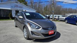 2015 HYUNDAI ELANTRA featuring Hands-free phone, Heated seats, Cruise control, Tilt/telescopic steering wheel, steering wheel-mounted controls, Power windows, Power door locks, Power/heated side mirrors, Air conditioning, AM/FM radio, MP3 playback in-dash CD, 6 total speakers, Aluminum alloy wheels, keyless entry multi-function remote, multi-function display and more.<br><br>Purchase price: $10,488 plus HST and LICENSING<br><br>Safety package is available for $799 and includes Ontario Certification, 3 month or 3000 km Lubrico warranty ($1000 per claim) and oil change.<br>If not certified, by Omvic regulations this vehicle is being sold AS-lS and is not represented as being in road worthy condition, mechanically sound or maintained at any guaranteed level of quality. The vehicle may not be fit for use as a means of transportation and may require substantial repairs at the purchaser   s expense. It may not be possible to register the vehicle to be driven in its current condition.<br><br>CARFAX PROVIDED FOR EVERY VEHICLE<br><br>WARRANTY: Extended warranty with different terms and coverages is available, please ask our representative for more details.<br>FINANCING: Bad Credit? Good Credit? No Credit? We work with you to find the best financing plan that fits your budget. Our specialists are happy to assist you with all necessary information.<br>TRADE-IN OR SELL: Upgrade your ride by trading-in your vehicle and save on taxes, or Sell it to us, and get the best value for your current vehicle.<br><br>Smart Wheels Used Car Dealership<br>642 Dunlop St West, Barrie, ON L4N 9M5<br>Phone: (705)721-1341<br>Email: Info@swcarsales.ca<br>Web: www.swcarsales.ca<br><br>Terms and conditions may apply. Price and availability subject to change. Contact us for the latest information.