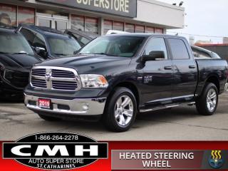 <b>5.7L HEMI !! 4X4 !! NAVIGATION, REAR CAMERA, APPLE CARPLAY, ANDROID AUTO, POWER DRIVER SEAT, HEATED SEATS, HEATED STEERING WHEEL, STEERING WHEEL CONTROLS, POWER SLIDING REAR WINDOW, DUAL CLIMATE CONTROL, REMOTE START, POWER FOLDING MIRRORS, 20-INCH ALLOYS</b><br>      This  2019 Ram 1500 Classic is for sale today. <br> <br>The reasons why this Ram 1500 Classic stands above its well-respected competition are evident: uncompromising capability, proven commitment to safety and security, and state-of-the-art technology. From its muscular exterior to the well-trimmed interior, this 2019 Ram 1500 Classic is more than just a workhorse. Get the job done in comfort and style while getting a great value with this amazing full size truck. This  Crew Cab 4X4 pickup  has 94,494 kms. Its  black in colour  . It has an automatic transmission and is powered by a  395HP 5.7L 8 Cylinder Engine. <br> <br> Our 1500 Classics trim level is SLT. Stepping up to this 1500 Classic SLT is an excellent choice as this hard working truck comes loaded with chrome exterior accents and chrome bumpers, stylish aluminum wheels, remote keyless entry, front fog lights, heavy-duty shock absorbers, electronic stability control and trailer sway control. Additional features include rear power-sliding window, ParkView rear back-up camera, cruise control, air conditioning, an touchscreen infotainment hub, automatic headlights and much more.<br> To view the original window sticker for this vehicle view this <a href=http://www.chrysler.com/hostd/windowsticker/getWindowStickerPdf.do?vin=1C6RR7LT8KS564862 target=_blank>http://www.chrysler.com/hostd/windowsticker/getWindowStickerPdf.do?vin=1C6RR7LT8KS564862</a>. <br/><br> <br>To apply right now for financing use this link : <a href=https://www.cmhniagara.com/financing/ target=_blank>https://www.cmhniagara.com/financing/</a><br><br> <br/><br>Trade-ins are welcome! Financing available OAC ! Price INCLUDES a valid safety certificate! Price INCLUDES a 60-day limited warranty on all vehicles except classic or vintage cars. CMH is a Full Disclosure dealer with no hidden fees. We are a family-owned and operated business for over 30 years! o~o