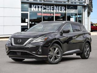 <b>Leather Seats!</b><br> <br> <br> <br><br> <br>  Ahead of the pack with polished power, this 2024 Murano is an exciting crossover. <br> <br>This 2024 Nissan Murano offers confident power, efficient usage of fuel and space, and an exciting exterior sure to turn heads. This uber popular crossover does more than settle for good enough. This Murano offers an airy interior that was designed to make every seating position one to enjoy. For a crossover that is more than just good looks and decent power, check out this well designed 2024 Murano. <br> <br> This super black SUV  has an automatic transmission and is powered by a  3.5L V6 24V MPFI DOHC engine.<br> <br> Our Muranos trim level is Platinum. This Platinum trim takes luxury seriously with heated and cooled leather seats with diamond quilting and extended leather upholstery with contrast piping and stitching. Additional features include a dual panel panoramic moonroof, motion activated power liftgate, remote start with intelligent climate control, memory settings, ambient interior lighting, and a heated steering wheel for added comfort along with intelligent cruise with distance pacing, intelligent Around View camera, and traffic sign recognition for even more confidence. Navigation and Bose Premium Audio are added to the NissanConnect touchscreen infotainment system featuring Android Auto, Apple CarPlay, and a ton more connectivity features. Forward collision warning, emergency braking with pedestrian detection, high beam assist, blind spot detection, and rear parking sensors help inspire confidence on the drive. This vehicle has been upgraded with the following features: Leather Seats. <br><br> <br>To apply right now for financing use this link : <a href=https://www.kitchenernissan.com/finance-application/ target=_blank>https://www.kitchenernissan.com/finance-application/</a><br><br> <br/>    Incentives expire 2024-05-31.  See dealer for details. <br> <br><b>KITCHENER NISSAN IS DEDICATED TO AWESOME AND DRIVEN TO SURPASS EXPECTATIONS!</b><br>Awesome Customer Service <br>Friendly No Pressure Sales<br>Family Owned and Operated<br>Huge Selection of Vehicles<br>Master Technicians<br>Free Contactless Delivery -100km!<br><b>WE LOVE TRADE-INS!</b><br>We will pay top dollar for your trade even if you dont buy from us!   <br>Kitchener Nissan trades are made easy! We have specialized buyers that are waiting to purchase your unique vehicle. To get optimal value for you, we can also place your vehicle on live auction. <br>Home to thousands of bidders!<br><br><b>MARKET PRICED DEALERSHIP</b><br>We are a Market Priced dealership and are proud of it! <br>What is market pricing? ALL our vehicles are listed online. We continuously monitor online prices daily to ensure we find the best deal, so that you dont have to! We make sure were offering the highest level of savings amongst our competitors! Not only do we offer the advantage of market pricing, at Kitchener Nissan we aim to inspire confidence by providing a transparent and effortless vehicle purchasing experience. <br><br><b>CONTACT US TODAY AND FIND YOUR DREAM VEHICLE!</b><br><br>1450 Victoria Street N, Kitchener | www.kitchenernissan.com | Tel: 855-997-7482 <br>Contact us or visit the dealership and let us surpass your expectations! <br> Come by and check out our fleet of 50+ used cars and trucks and 80+ new cars and trucks for sale in Kitchener.  o~o