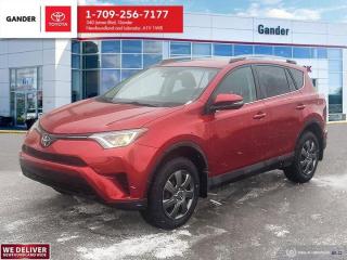 New Price!2017 Toyota RAV4 LE 6-Speed Automatic AWD 2.5L 4-Cylinder SMPIBarcelona Red MetallicOdometer is 57299 kilometers below market average!ALL CREDIT APPLICATIONS ACCEPTED! ESTABLISH OR REBUILD YOUR CREDIT HERE. APPLY AT https://steeleadvantagefinancing.com/?dealer=7148 We know that you have high expectations in your car search in NL. So, if youre in the market for a pre-owned vehicle that undergoes our exclusive inspection protocol, stop by Gander Toyota. Were confident we have the right vehicle for you. Here at Gander Toyota, we enjoy the challenge of meeting and exceeding customer expectations in all things automotive.**Market Value Pricing**, AWD, Black Cloth, Air Conditioning, Auto High-beam Headlights, Exterior Parking Camera Rear, Heated Front Bucket Seats, RAV4 AWD LE Grade.Certification Program Details: 85 Point inspection Fluid Top Ups Brake Inspection Tire Inspection Oil Change Recall Check Copy Of Carfax ReportSteele Auto Group is the most diversified group of automobile dealerships in Atlantic Canada, with 34 dealerships selling 27 brands and an employee base of over 1000. Sales are up by double digits over last year and the plan going forward is to expand further into Atlantic Canada. PLEASE CONFIRM WITH US THAT ALL OPTIONS, FEATURES AND KILOMETERS ARE CORRECT.Awards:* IIHS Canada Top Safety Pick+Reviews:* RAV4 owners typically rave about fuel economy, highway ride quality and noise levels, and semi-sporty handling. The slick and seamless AWD system is a feature favourite in inclement weather, and a just-right amount of ground clearance enables confident tackling of light to moderate trails, without diminishing handling. Upscale touches throughout the cabin are also appreciated, including the RAV4s luxurious dashboard. Source: autoTRADER.ca