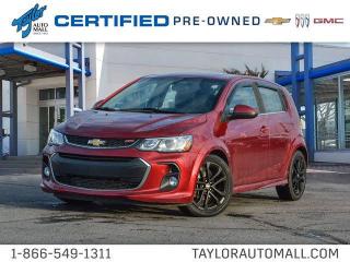 <b>Low Mileage, Sunroof,  Rear View Camera,  Remote Engine Start,  Bluetooth,  Premium Sound System!</b><br> <br>    The 2017 Chevy Sonic continues to outdo many rivals with its quiet ride - says Carconnection.com This  2017 Chevrolet Sonic is for sale today in Kingston. <br> <br>The new styling and features of the 2017 Sonic reinforce its position as a fun, efficient small car with leading technology. On the road, the Sonic feels strong and sturdy, and its ride isnt as coarse and busy as most other entries in this class. Its extremely enjoyable to drive, with electric power steering that offers a particularly nice feel and improved fuel efficiency. This low mileage  sedan has just 58,840 kms. Its  nice in colour  . It has an automatic transmission and is powered by a  138HP 1.4L 4 Cylinder Engine.  It may have some remaining factory warranty, please check with dealer for details. <br> <br> Our Sonics trim level is Premier. This top of the line Sonic Premier comes with Chevrolet MyLink Radio and a 7 inch colour touch-screen display, bluetooth streaming audio featuring Android Auto and Apple CarPlay capability, stylish aluminum wheels, a power sunroof and a rear vision camera, premium sound system with SiriusXM, keyless entry with a remote engine start, power windows plus OnStar 4G LTE and a built-in Wi-Fi hotspot with so much more! This vehicle has been upgraded with the following features: Sunroof,  Rear View Camera,  Remote Engine Start,  Bluetooth,  Premium Sound System. <br> <br>To apply right now for financing use this link : <a href=https://www.taylorautomall.com/finance/apply-for-financing/ target=_blank>https://www.taylorautomall.com/finance/apply-for-financing/</a><br><br> <br/><br> Buy this vehicle now for the lowest bi-weekly payment of <b>$137.65</b> with $0 down for 84 months @ 9.99% APR O.A.C. ( Plus applicable taxes -  Plus applicable fees   / Total Obligation of $25052  ).  See dealer for details. <br> <br>For more information, please call any of our knowledgeable used vehicle staff at (613) 549-1311!<br><br> Come by and check out our fleet of 80+ used cars and trucks and 160+ new cars and trucks for sale in Kingston.  o~o