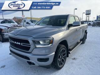 <b>Aluminum Wheels,  Chrome Accents,  Proximity Key,  Touchscreen,  Streaming Audio!</b><br> <br>  Compare at $37500 - Our Price is just $34108! <br> <br>   Make light work of tough jobs with exceptional towing, torque and payload capability. This  2020 Ram 1500 is for sale today in Swift Current. <br> <br>The Ram 1500 delivers power and performance everywhere you need it, with a tech-forward cabin that is all about comfort and convenience. Loaded with best-in-class features, its easy to see why the Ram 1500 is so popular. With the most towing and hauling capability in a Ram 1500, as well as improved efficiency and exceptional capability, this truck has the grit to take on any task. This  Quad Cab 4X4 pickup  has 93,256 kms. Its  nice in colour  . It has a 8 speed automatic transmission and is powered by a  395HP 5.7L 8 Cylinder Engine.  It may have some remaining factory warranty, please check with dealer for details. <br> <br> Our 1500s trim level is Big Horn. This Ram 1500 Big Horn comes very well equipped with stylish aluminum wheels, comfortable cloth seats and premium carpet floors, a leather steering wheel, Uconnect with a large touchscreen, wireless streaming audio, USB input jacks, and a useful rear view camera. This awesome pickup truck also includes power heated side mirrors, proximity keyless entry, cruise control, an HD suspension, towing equipment, chrome bumpers with rear step, chrome exterior accents, fog lights and much more. This vehicle has been upgraded with the following features: Aluminum Wheels,  Chrome Accents,  Proximity Key,  Touchscreen,  Streaming Audio,  Rear Camera,  Cruise Control. <br> To view the original window sticker for this vehicle view this <a href=http://www.chrysler.com/hostd/windowsticker/getWindowStickerPdf.do?vin=1C6SRFBT2LN146570 target=_blank>http://www.chrysler.com/hostd/windowsticker/getWindowStickerPdf.do?vin=1C6SRFBT2LN146570</a>. <br/><br> <br>To apply right now for financing use this link : <a href=https://standarddodge.ca/financing target=_blank>https://standarddodge.ca/financing</a><br><br> <br/><br>* Stop By Today *Test drive this must-see, must-drive, must-own beauty today at Standard Chrysler Dodge Jeep Ram, 208 Cheadle St W., Swift Current, SK S9H0B5! <br><br> Come by and check out our fleet of 30+ used cars and trucks and 130+ new cars and trucks for sale in Swift Current.  o~o