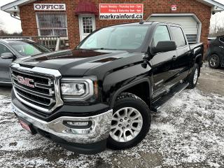 <p>Super-Clean GMC Sierra 1500 from Carleton Place, ON! This SLE Z71 4x4 Crew Cab model comes loaded up with some great options inside and out, and looks great in its black paint and factory alloy wheels! The exterior features keyless entry with remote start, automatic headlights, foglights, chromed bumpers, running boards, front tow hooks, a trailer hitch, and rear bumper steps for ease of entry to the GMC Spray-in lined bed, a powerful 5.3L V8 engine and automatic transmission! The interior is clean and comfortable with power-adjustable heated cloth front seats with lumbar control, power door locks, windows and mirrors, electronic 4x4 selection with AUTO mode, integrated electronic trailer brake controller, a leather-wrapped steering wheel with audio and cruise controls, an easy to read and use gauge cluster, tow mode with gear selection, a large central touch screen AM/FM/XM Satellite HD Radio with Bluetooth, Apple CarPlay, Android Auto, Factory Navigation, Backup Camera and CD Player, Dual-Zone A/C climate control with front and rear window defrost settings, hill descent assist, universal garage door opener, wireless device charger, USB/AUX/12V accessory ports and more!</p><p> </p><p>Carfax Claims Free, Great Looking Truck!</p><p> </p><p>Call (905) 623-2906</p><p> </p><p>Text Ryan: (905) 429-9680 or Email: ryan@markrainford.ca</p><p> </p><p>Text Mark: (905) 431-0966 or Email: mark@markrainford.ca</p>