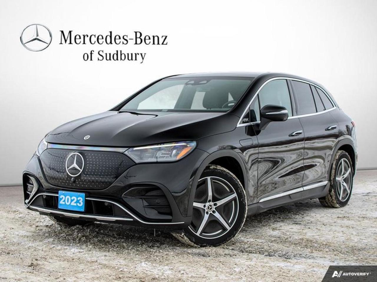 <b>Certified, Low Mileage, Leather Seats, Climate Comfort Seats, 20 inch Aluminum Wheels!</b><br> <br> Check out our wide selection of <b>NEW</b> and <b>PRE-OWNED</b> vehicles today!<br> <br>   This 2023 Mercedes EQE delivers incredible luxury and great driving range all in an attractive package. This  2023 Mercedes-Benz EQE is for sale today in Sudbury. <br> <br>Mercedes foray into the EV space continues with this breathtaking EQE, featuring futuristic yet functional styling to ensure optimal efficiency and luxury whenever youre on the road. Clever ergonomics and comfort features cocoon all occupants in opulence, while intuitive safety and assistance tech ensure a stress-free drive. This low mileage  SUV has just 26,135 kms and is a Certified Pre-Owned vehicle. Its  obsidian black in colour  . It has an automatic transmission and is powered by a  Electric engine.  And its got a certified used vehicle warranty for added peace of mind. <br> <br> Our EQEs trim level is 350 4MATIC SUV. This stylish and elegant electric vehicle features great standard features such as E-ACTIVE BODY CONTROL, an expansive panoramic sunroof with a power sunshade, a power liftgate for rear cargo access, programmable projector beam LED headlights, and snazzy twin-spoke wheels. Interior features also include comfort front seats with heating and power adjustment, a heated leather steering wheel, mobile hotspot internet access, voice-activated dual-zone climate control, MB-Tex synthetic leather upholstery, a 15-speaker Burmester audio system, and an immersive infotainment system with smartphone integration, MBUX multimedia, MBUX Navigation, and SiriusXM streaming radio. Safety features also include PARKTRONIC automated parking sensors, blind spot detection, active braking assist, an aerial view camera system, and front and rear collision mitigation. This vehicle has been upgraded with the following features: Leather Seats, Climate Comfort Seats, 20 Inch Aluminum Wheels. <br> <br>To apply right now for financing use this link : <a href=https://www.mercedes-benz-sudbury.ca/finance/apply-for-financing/ target=_blank>https://www.mercedes-benz-sudbury.ca/finance/apply-for-financing/</a><br><br> <br/>This vehicle has been examined inside and outand under followed by a demanding road test. If deficiencies were found at any time during This Vehicle is Mercedes-Benz Star Certified! the process, they have been repaired, replaced or reconditioned using only genuine Mercedes-Benz parts. Tested by one of our fully trained technicians, a Mercedes-Benz Certified Pre-owned vehicle is only approved and qualifies for the Mercedes-Benz Star Certified Warranty when it meets mandatory inspection standards. How your Mercedes-Benz achieves Certified status. 166-point Inspection: - Engine Test - Fluids - Electrical Systems - Undercarriage/Drivetrain - Appearance Standards - Safety, Security and Solidity - On Road Evaluation.<br> <br/><br>Mercedes-Benz of Sudbury is conveniently located at 2091 Long Lake Road in Sudbury, Ontario. If you cant make it to us, we can accommodate you! Call us today to come in and see this vehicle! o~o