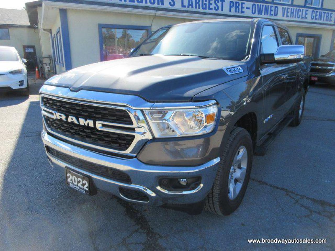 Used 2022 RAM 1500 LIKE NEW BIG-HORN-MODEL 5 PASSENGER 5.7L - HEMI.. 4X4.. CREW-CAB.. SHORTY.. NAVIGATION.. HEATED SEATS & WHEEL.. POWER PEDALS.. BACK-UP CAMERA.. for sale in Bradford, ON