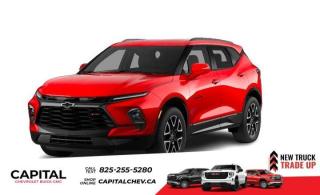 This Chevrolet Blazer delivers a Gas V6 3.6L/ engine powering this Automatic transmission. ENGINE, 3.6L V6, SIDI, DOHC WITH VARIABLE VALVE TIMING (VVT) and Active Fuel Management with Stop/Start (308 hp [229 kW] @ 6600 rpm, 270 lb-ft of torque [366 N-m] @ 5000 rpm) (STD), Wireless charging, Wireless Apple CarPlay/Wireless Android Auto.* This Chevrolet Blazer Features the Following Options *Wipers, front variable-speed, intermittent with washers, Wiper, rear intermittent with washer, Windows, power with driver Express-Up/Down and front passenger and rear seat passengers Express-Down, Wi-Fi Hotspot capable (Terms and limitations apply. See onstar.ca or dealer for details.), Wheels, 20 (50.8 cm) Technical Grey aluminum, Wheel, spare, 18 (45.7 cm) steel, Visors, driver and front passenger illuminated vanity mirrors covered, Vehicle health management provides advanced warning of vehicle issues, USB data ports, 2, one type-A and one type-C located within the instrument panel, USB data ports, 2, one type-A and one type-C includes SD Card Reader, auxiliary input jack, located within front centre storage bin.* Stop By Today *For a must-own Chevrolet Blazer come see us at Capital Chevrolet Buick GMC Inc., 13103 Lake Fraser Drive SE, Calgary, AB T2J 3H5. Just minutes away!