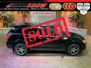 <strong>*** AS-TRADED SPECIAL! *** FULLY LOADED BLACK ON BLACK JOURNEY R/T AWD!! *** OVERHEAD DVD PLAYER, LEATHER INTERIOR, HEATED SEATS & WHEEL, SUNROOF!! *** </strong>Carfax states 1-owner, locally owned since new, clean title, and serviced at the Dodge dealership here in Winnipeg! Please note, this vehicle is being sold as-traded, obtaining a valid (passed) Manitoba safety inspection will be the responsibility of the purchaser. Dealers or public welcome. Absolutely loaded up with options like the <strong>8.4 INCH MULTIMEDIA TOUCHSCREEN </strong>w/ Garmin <strong>NAVIGATION</strong>......Factory <strong>REMOTE START</strong>......Bluetooth Connectivity......<strong>SUNROOF</strong>......<strong>BLACK LEATHER INTERIOR</strong>......<b>HEATED STEERING WHEEL</b>......<strong>HEATED SEATS</strong>......Power Adjustable Seat w/ Lumbar Support......Dodge <b>PREMIUM STEREO W/ SUBWOOFER</b>......<strong>BACKUP CAMERA</strong>......<b>REAR TV SCREEN </b>w/ Wireless Remote & A/V Connections (Hook up a video game console on road trips!!)......<strong>115v/150W </strong>Onboard Power Outlet......Automatic Headlights......Steering Wheel-Mounted Media Controls......SiriusXM Satellite Radio Ready......<b>KEYLESS ENTRY</b>......Chrome Appearance Package (Grile, Trim, Handles, Accents)......<strong>LED </strong>Taillights......Split Folding Rear Seats......<strong>FOG LIGHTS</strong>......Dual Exit Exhaust......Roof Rails & Rack......White Interior Contrast Stitching......Rear Passenger Monitoring Mirror......<strong>3.6L V6</strong> Engine......6 Speed Automatic Transmission......Dodge Intelligent All-Wheel Drive Control......Gorgeous <strong>20 INCH ALLOY R/T SPORT WHEELS </strong>w/ <strong>GOODYEAR</strong> All Season Tires!!<br /><br />PLEASE NOTE: THIS VEHICLE IS BEING SOLD AS-TRADED.  OBTAINING A VALID (PASSED) MANITOBA SAFETY CERTIFICATE WILL BE THE RESPONSIBILITY OF THE PURCHASER.<br /><br />This AWD Journey comes with all original Boks & Manuals, two sets of Keys & Fobs, and Fitted All Weather Mats. Financing Available!!<br /><br /><br />Will accept trades. Please call (204)560-6287 or View at 3165 McGillivray Blvd. (Conveniently located two minutes West from Costco at corner of Kenaston and McGillivray Blvd.)<br /><br />In addition to this please view our complete inventory of used <a href=\https://www.autoshowwinnipeg.com/used-trucks-winnipeg/\>trucks</a>, used <a href=\https://www.autoshowwinnipeg.com/used-cars-winnipeg/\>SUVs</a>, used <a href=\https://www.autoshowwinnipeg.com/used-cars-winnipeg/\>Vans</a>, used <a href=\https://www.autoshowwinnipeg.com/new-used-rvs-winnipeg/\>RVs</a>, and used <a href=\https://www.autoshowwinnipeg.com/used-cars-winnipeg/\>Cars</a> in Winnipeg on our website: <a href=\https://www.autoshowwinnipeg.com/\>WWW.AUTOSHOWWINNIPEG.COM</a><br /><br />Complete comprehensive warranty is available for this vehicle. Please ask for warranty option details. All advertised prices and payments plus taxes (where applicable).<br /><br />Winnipeg, MB - Manitoba Dealer Permit # 4908                                                                                                                                                                                                                                                                                                                                                                    <p>Sold to another happy customer</p>