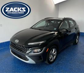 New Price! 2022 Hyundai Kona 2.0L Preferred 2.0L Preferred AWD | Sun And Leather Pkg Certified. 7-Speed Automatic AWD Ultra Black 2.0L I4 MPI DOHC 16V LEV3-ULEV70 147hp<br><br><br>Air Conditioning, Apple CarPlay & Android Auto, Exterior Parking Camera Rear, Front fog lights, Heated Front Bucket Seats, Heated steering wheel, Leather Shift Knob, Power moonroof, Power windows, Rear window defroster, Remote keyless entry, Turn signal indicator mirrors, Wheels: 17 x 7.0J Aluminum.<br><br>Certification Program Details: Fully Reconditioned | Fresh 2 Yr MVI | 30 day warranty* | 110 point inspection | Full tank of fuel | Krown rustproofed | Flexible financing options | Professionally detailed<br><br>This vehicle is Zacks Certified! Youre approved! We work with you. Together well find a solution that makes sense for your individual situation. Please visit us or call 902 843-3900 to learn about our great selection.<br><br>With 22 lenders available Zacks Auto Sales can offer our customers with the lowest available interest rate. Thank you for taking the time to check out our selection!
