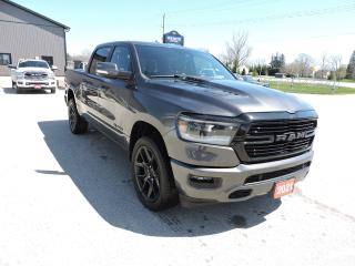 <p>A beautiful 2021 Ram 1500 Sport with Night Edition that is powered by a 5.7L Hemi V8 and 4-wheel drive. Heated and cooled leather seats and heated steering wheel. Panoramic 2 pane sunroof and power rear sliding window. Navigation and multiple cameras with blind spot, cross path and pedestrian emergency braking systems. Parallel and perpendicular park assist with stop feature. Air suspension and remote tailgate release. Remote start, Bluetooth and steering wheel mounted audio controls. A tonneau cover and spray in box liner were added to the 5-foot 7-inch length box. A very well optioned 2021 1500 Sport.</p><p> </p><p>** WE UPDATE OUR WEBSITE REGULARLY IF YOU SEE THIS AD THE VEHICLE IS AVAILABLE! ** Pentastic Motors specializes in 4X4 Gasoline and Diesel trucks from all makes including Dodge, Ford, and General Motors. Extended warranties available!  Financing available from 7.99% APR OAC. Delivery available to Southern Ontario Purchasers! We are 1.5 hrs from Pearson International Airport and offer free pick up from the airport to Purchasers. Leasing options available for Commercial/Agricultural/Personal! **NO ADMIN FEES! All vehicles are CERTIFIED and serviced unless otherwise stated! CARFAX AVAILABLE ON ALL VEHICLES! ** Call, email, or come in for a test drive today! 1-844-4X4-TRUX www.pentasticmotors.com</p>