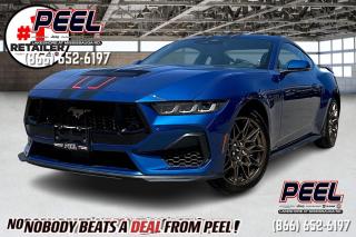 2024 Ford Mustang GT Premium | Atlas Blue Metallic | 6 Speed Manual | 5.0L V8 480HP | LOADED | 401A Group| GT Performance Package | Bronze Appearance Package | Active Valve Exhaust | Bang & Olufsen 12 Speaker Premium Sound System | 19" Brembo Brakes | Black Calipers | Performance Raised Wing Spoiler | 3.73 Rear Axle

One Owner Clean Carfax

Buckle up for an exhilarating ride in the 2024 Ford Mustang GT Premium, fully loaded with top-tier features that redefine the driving experience. Fitted with the 401A package, this Mustang GT boasts a comprehensive array of advanced technology and luxurious touches, creating an interior thats as refined as it is performance-oriented. The Bronze Appearance Package adds a distinctive touch to the exterior, making this Mustang stand out with unique styling cues. With the active valved exhaust, unleash the powerful growl of the Mustang GTs engine, allowing you to tailor your driving soundtrack to match your mood. And for those who truly appreciate the art of driving, this Mustang GT comes with a manual transmission, offering a hands-on, engaging driving experience. From its sleek design to its high-performance capabilities, the 2024 Ford Mustang GT Premium, fully loaded, is not just a car  its a thrilling statement of power, style, and precision on the road.
______________________________________________________

Engage & Explore with Peel Chrysler: Whether youre inquiring about our latest offers or seeking guidance, 1-866-652-6197 connects you directly. Dive deeper online or connect with our team to navigate your automotive journey seamlessly.

WE TAKE ALL TRADES & CREDIT. WE SHIP ANYWHERE IN CANADA! OUR TEAM IS READY TO SERVE YOU 7 DAYS! COME SEE WHY NOBODY BEATS A DEAL FROM PEEL! Your Source for ALL make and models used cars and trucks
______________________________________________________

*FREE CarFax (click the link above to check it out at no cost to you!)*

*FULLY CERTIFIED! (Have you seen some of these other dealers stating in their advertisements that certification is an additional fee? NOT HERE! Our certification is already included in our low sale prices to save you more!)

______________________________________________________

Peel Chrysler — A Trusted Destination: Based in Port Credit, Ontario, we proudly serve customers from all corners of Ontario and Canada including Toronto, Oakville, North York, Richmond Hill, Ajax, Hamilton, Niagara Falls, Brampton, Thornhill, Scarborough, Vaughan, London, Windsor, Cambridge, Kitchener, Waterloo, Brantford, Sarnia, Pickering, Huntsville, Milton, Woodbridge, Maple, Aurora, Newmarket, Orangeville, Georgetown, Stouffville, Markham, North Bay, Sudbury, Barrie, Sault Ste. Marie, Parry Sound, Bracebridge, Gravenhurst, Oshawa, Ajax, Kingston, Innisfil and surrounding areas. On our website www.peelchrysler.com, you will find a vast selection of new vehicles including the new and used Ram 1500, 2500 and 3500. Chrysler Grand Caravan, Chrysler Pacifica, Jeep Cherokee, Wrangler and more. All vehicles are priced to sell. We deliver throughout Canada. website or call us 1-866-652-6197. 

Your Journey, Our Commitment: Beyond the transaction, Peel Chrysler prioritizes your satisfaction. While many of our pre-owned vehicles come equipped with two keys, variations might occur based on trade-ins. Regardless, our commitment to quality and service remains steadfast. Experience unmatched convenience with our nationwide delivery options. All advertised prices are for cash sale only. Optional Finance and Lease terms are available. A Loan Processing Fee of $499 may apply to facilitate selected Finance or Lease options. If opting to trade an encumbered vehicle towards a purchase and require Peel Chrysler to facilitate a lien payout on your behalf, a Lien Payout Fee of $299 may apply. Contact us for details. Peel Chrysler Pre-Owned Vehicles come standard with only one key.