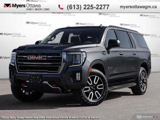 <br> <br>  Highly intuitive and built around an active family mindset, there isnt much this GMC Yukon XL cannot achieve. <br> <br>This GMC Yukon XL is a traditional full-size SUV thats thoroughly modern. With its truck-based body-on-frame platform, its every bit as tough and capable as a full size pickup truck. The handsome exterior and well-appointed interior are what make this SUV a desirable family hauler. This Yukon sits above the competition in tech, features and aesthetics while staying capable and comfortable enough to take the whole family and a camper along for the adventure. <br> <br> This titan rush metallic SUV  has an automatic transmission and is powered by a  420HP 6.2L 8 Cylinder Engine.<br> <br> Our Yukon XLs trim level is AT4. Upgrading to this Yukon XL AT4 gives you premium exterior and interior features like cooled leather seats, a Magnetic Ride Control suspension, a large 10.2 inch colour touchscreen featuring wireless Apple CarPlay, Android Auto and a Bose premium audio system, exclusive black aluminum wheels, black chrome accents, a unique front end design, red recovery hooks and LED headlights. This distinctive SUV also includes a leather steering wheel, power liftgate, power front seats, 4G WiFi hotspot, GMC Connected Access, a remote engine start, HD rear view camera, Teen Driver Technology, front pedestrian braking, front and rear parking assist, lane keep assist with lane departure warning, tow/haul mode, trailering equipment, wireless charging and plenty of cargo room!<br><br> <br>To apply right now for financing use this link : <a href=https://creditonline.dealertrack.ca/Web/Default.aspx?Token=b35bf617-8dfe-4a3a-b6ae-b4e858efb71d&Lang=en target=_blank>https://creditonline.dealertrack.ca/Web/Default.aspx?Token=b35bf617-8dfe-4a3a-b6ae-b4e858efb71d&Lang=en</a><br><br> <br/>    3.99% financing for 84 months.  Incentives expire 2024-07-08.  See dealer for details. <br> <br><br> Come by and check out our fleet of 30+ used cars and trucks and 180+ new cars and trucks for sale in Ottawa.  o~o