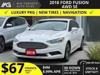 Used 2018 Ford Fusion SE - AWD - Luxury Pkg - Tech Pkg - Navigation - Leather - Power Heated Seats - No Accidents - 4 New Tires for sale in North York, ON