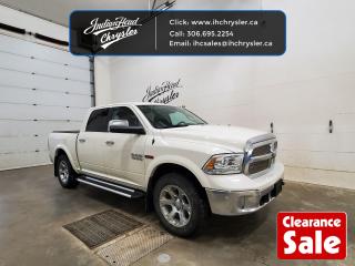 <b>Leather Seats,  Cooled Seats,  Bluetooth,  Premium Sound Package,  Heated Seats!</b><br> <br>  Hurry on this one! Marked down from $42589 - you save $4889.   This Ram 1500 is a top contender in the full-size pickup segment thanks to a winning combination of a strong powertrain, a smooth ride and a well-trimmed cabin. This  2018 Ram 1500 is for sale today in Indian Head. <br> <br>The reasons why this Ram 1500 stands above the well-respected competition are evident: uncompromising capability, proven commitment to safety and security, and state-of-the-art technology. From its muscular exterior to the well-trimmed interior, this 2018 Ram 1500 is more than just a workhorse. Get the job done in comfort and style with this amazing full size truck. This  sought after diesel Crew Cab 4X4 pickup  has 130,438 kms. Its  white in colour  . It has a 8 speed automatic transmission and is powered by a  240HP 3.0L V6 Cylinder Engine.  <br> <br> Our 1500s trim level is Laramie. Upgrade to a new level of class in a pickup truck with this Ram Laramie. It comes with leather seats which are heated and ventilated in front, a heated steering wheel, dual-zone automatic climate control, a Uconnect infotainment system with Bluetooth, SiriusXM, and 10-speaker audio, chrome exterior trim including chrome-clad aluminum wheels, a rearview camera, rear park assist, and more. This vehicle has been upgraded with the following features: Leather Seats,  Cooled Seats,  Bluetooth,  Premium Sound Package,  Heated Seats,  Heated Steering Wheel,  Rear View Camera. <br> To view the original window sticker for this vehicle view this <a href=http://www.chrysler.com/hostd/windowsticker/getWindowStickerPdf.do?vin=1C6RR7NM9JS228786 target=_blank>http://www.chrysler.com/hostd/windowsticker/getWindowStickerPdf.do?vin=1C6RR7NM9JS228786</a>. <br/><br> <br>To apply right now for financing use this link : <a href=https://www.indianheadchrysler.com/finance/ target=_blank>https://www.indianheadchrysler.com/finance/</a><br><br> <br/><br>At Indian Head Chrysler Dodge Jeep Ram Ltd., we treat our customers like family. That is why we have some of the highest reviews in Saskatchewan for a car dealership!  Every used vehicle we sell comes with a limited lifetime warranty on covered components, as long as you keep up to date on all of your recommended maintenance. We even offer exclusive financing rates right at our dealership so you dont have to deal with the banks.
You can find us at 501 Johnston Ave in Indian Head, Saskatchewan-- visible from the TransCanada Highway and only 35 minutes east of Regina. Distance doesnt have to be an issue, ask us about our delivery options!

Call: 306.695.2254<br> Come by and check out our fleet of 30+ used cars and trucks and 80+ new cars and trucks for sale in Indian Head.  o~o