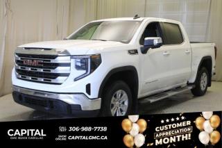 This 2024 GMC Sierra 1500 in Summit White is equipped with 4WD and Turbocharged Diesel I6 3.0L/183 engine.The Next Generation Sierra redefines what it means to drive a pickup. The redesigned for 2019 Sierra 1500 boasts all-new proportions with a larger cargo box and cabin. It also shaves weight over the 2018 model through the use of a lighter boxed steel frame and extensive use of aluminum in the hood, tailgate, and doors.To help improve the hitching and towing experience, the available ProGrade Trailering System combines intelligent technologies to offer an in-vehicle Trailering App, a companion to trailering features in the myGMC app and multiple high-definition camera views.GMC has altered the pickup landscape with groundbreaking innovation that includes features such as available Rear Camera Mirror and available Multicolour Heads-Up Display that puts key vehicle information low on the windshield. Innovative safety features such as HD Surround Vision and Lane Change Alert with Side Blind Zone alert will also help you feel confident and in control in the Next Generation Seirra.Key features of the Sierra SLE and SLT include: Available GMC MultiPro Tailgate, Available Premium heated leather-appointed driver and front passenger seating, High -intensity LED headlamps, and Available ProGrade Trailering System.Check out this vehicles pictures, features, options and specs, and let us know if you have any questions. Helping find the perfect vehicle FOR YOU is our only priority.P.S...Sometimes texting is easier. Text (or call) 306-988-7738 for fast answers at your fingertips!Dealer License #914248Disclaimer: All prices are plus taxes & include all cash credits & loyalties. See dealer for Details.