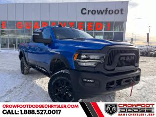 <b>Sunroof, RamBox!</b><br> <br> <br> <br>  Get the job done in comfort and style in this extremely capable Ram 2500 HD. <br> <br>Endlessly capable, this 2024 Ram 2500HD pulls out all the stops, and has the towing capacity that sets it apart from the competition. On top of its proven Ram toughness, this Ram 2500HD has an ultra-quiet cabin full of amazing tech features that help make your workday more enjoyable. Whether youre in the commercial sector or looking for serious recreational towing rig, this impressive 2500HD is ready for anything that you are.<br> <br> This hydro blue pearl Crew Cab 4X4 pickup   has an automatic transmission and is powered by a  410HP 6.4L 8 Cylinder Engine.<br> <br> Our 2500s trim level is Power Wagon. Upgrading to this ultra capable Ram 2500 Power Wagon is a great choice as it comes well equipped with an exclusive Power Wagon front grille, durable powder-coated bumpers, wider fender flares, unique aluminum wheels, special embossed seats and a power driver seat. It also has electronic locking differentials for unmatched off-road capability, skid plates, power heated trailer mirrors, a great sound system with a larger 8.4 inch touchscreen, Apple CarPlay, Android Auto and wireless streaming audio, LED headlamps and fog lights, push button start with proximity sensors, cargo box lights, a class V hitch receiver, a rear view camera and a heavy duty off-road suspension that is designed to handle whatever you put in front of it! This vehicle has been upgraded with the following features: Sunroof, Rambox. <br><br> <br>To apply right now for financing use this link : <a href=https://www.crowfootdodgechrysler.com/tools/autoverify/finance.htm target=_blank>https://www.crowfootdodgechrysler.com/tools/autoverify/finance.htm</a><br><br> <br/> Total  cash rebate of $4000 is reflected in the price. Credit includes $4,000 Consumer Cash Discount. <br> Buy this vehicle now for the lowest bi-weekly payment of <b>$637.00</b> with $0 down for 96 months @ 6.49% APR O.A.C. ( Plus GST  documentation fee    / Total Obligation of $132495  ).  Incentives expire 2024-02-29.  See dealer for details. <br> <br>We pride ourselves in consistently exceeding our customers expectations. Please dont hesitate to give us a call.<br> Come by and check out our fleet of 80+ used cars and trucks and 180+ new cars and trucks for sale in Calgary.  o~o