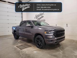 <b>Heated Seats,  Remote Start,  Heated Steering Wheel,  Apple CarPlay,  Android Auto!</b><br> <br>  On sale now! This vehicle was originally listed at $53995.  Weve marked it down to $48995. You save $5000.   Make light work of tough jobs with exceptional towing, torque and payload capability. This  2020 Ram 1500 is for sale today in Indian Head. <br> <br>The Ram 1500 delivers power and performance everywhere you need it, with a tech-forward cabin that is all about comfort and convenience. Loaded with best-in-class features, its easy to see why the Ram 1500 is so popular. With the most towing and hauling capability in a Ram 1500, as well as improved efficiency and exceptional capability, this truck has the grit to take on any task. This  Regular Cab 4X4 pickup  has 77,091 kms. Its  grey in colour  . It has a 8 speed automatic transmission and is powered by a  395HP 5.7L 8 Cylinder Engine.  It may have some remaining factory warranty, please check with dealer for details. <br> <br> Our 1500s trim level is Sport. This Ram 1500 Sport comes very well equipped with performance styling, unique aluminum wheels, a heated leather steering wheel, heated front seats, Uconnect 4 with a larger touchscreen, Apple CarPlay, Android Auto, wireless streaming audio, USB input jacks, and a useful rear view camera. This sleek pickup truck also comes with body-colored bumpers with rear step, a power rear window and power heated side mirrors, proximity keyless entry, cruise control, LED Lights, an HD suspension, towing equipment, a Parkview rear camera, front fog lights and so much more. This vehicle has been upgraded with the following features: Heated Seats,  Remote Start,  Heated Steering Wheel,  Apple Carplay,  Android Auto,  Aluminum Wheels,  Proximity Key. <br> To view the original window sticker for this vehicle view this <a href=http://www.chrysler.com/hostd/windowsticker/getWindowStickerPdf.do?vin=1C6SRFLT6LN255693 target=_blank>http://www.chrysler.com/hostd/windowsticker/getWindowStickerPdf.do?vin=1C6SRFLT6LN255693</a>. <br/><br> <br>To apply right now for financing use this link : <a href=https://www.indianheadchrysler.com/finance/ target=_blank>https://www.indianheadchrysler.com/finance/</a><br><br> <br/><br>At Indian Head Chrysler Dodge Jeep Ram Ltd., we treat our customers like family. That is why we have some of the highest reviews in Saskatchewan for a car dealership!  Every used vehicle we sell comes with a limited lifetime warranty on covered components, as long as you keep up to date on all of your recommended maintenance. We even offer exclusive financing rates right at our dealership so you dont have to deal with the banks.
You can find us at 501 Johnston Ave in Indian Head, Saskatchewan-- visible from the TransCanada Highway and only 35 minutes east of Regina. Distance doesnt have to be an issue, ask us about our delivery options!

Call: 306.695.2254<br> Come by and check out our fleet of 30+ used cars and trucks and 80+ new cars and trucks for sale in Indian Head.  o~o