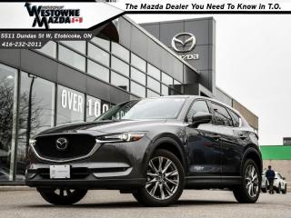 <b>Low Mileage, Head-up Display,  Navigation,  Cooled Seats,  Sunroof,  Woodgrain Trim!</b>

 

    The 2021 Mazda CX-5s athletic handling, precise steering, and upscale cabin are just some of the reasons why it ranks near the top of the compact SUV class. This  2021 Mazda CX-5 is for sale today in Etobicoke. 

 

The 2021 CX-5 strengthens the connection between vehicle and driver. Mazda designers and engineers carefully consider every element of the vehicles makeup to ensure that the CX-5 outperforms expectations and elevates the experience of driving. Powerful and precise, yet comfortable and connected, the 2021 CX-5 is purposefully designed for drivers, no matter what the conditions might be. This low mileage  SUV has just 38,372 kms. Its  machine grey me in colour  . It has an automatic transmission and is powered by a  187HP 2.5L 4 Cylinder Engine.  This unit has some remaining factory warranty for added peace of mind. 

 

 Our CX-5s trim level is GT. This CX-5 GT has just about everything you could imagine with a power moonroof, navigation, head-up display, air cooled leather seats, wood and metal trim, premium Bose sound, driver seat memory settings, proximity entry, SiriusXM, adaptive front lighting, HomeLink remote system, automatic climate control, and LED lighting with fog lights. This trim also adds traffic sign recognition to the driver assistance features like stop and go adaptive cruise, full range active braking assist, pedestrian detection, forward obstruction warning, lane keep assist with departure warning, and high beam control help make every drive more safe and less fatiguing. For even more comfort, you get heated seats, heated steering wheel, power liftgate, advanced blind spot monitoring, Mazda Connect enabled touchscreen, Apple CarPlay and Android Auto. This vehicle has been upgraded with the following features: Head-up Display,  Navigation,  Cooled Seats,  Sunroof,  Woodgrain Trim,  Leather Seats,  Memory Seats. 

 

To apply right now for financing use this link : <a href=https://www.westowne.com/etobicoke-ontario-car-loan-application/ target=_blank>https://www.westowne.com/etobicoke-ontario-car-loan-application/</a>



 



WELCOME TO THE FAMILY!

Westowne Mazda is a family owned dealership whose owners are always available on-site to offer you assistance. As a client you will become part of the Westowne Family.

As your Toronto Mazda dealer since 1983, Westowne Mazda, has been proud to call itself your Mazda superstore a nd the Mazda dealer you need to know in T.O.!  

As one of the largest Mazda dealerships in Toronto, the family-owned business caters to families, businesses and professionals in need of a new Mazda vehicle at a competitive price. 



Visit the Westowne Mazda showroom and discover the all-new Mazda vehicle models, including the Mazda3 and Mazda6 sedans and the Mazda5 family car, not to mention the MX-5 sports car and CX-5 and CX-9 SUVs! An incomparable selection of quality used vehicles is also available for you to choose from. Westowne Mazda has a 23,000 sq ft display space full of new and used cars and trucks. No matter what your needs are, we will have a Mazda model for you! Keep in mind that we are also your preferred one-stop shop for top-quality after-sales service. We can handle all your repair and maintenance needs, quickly and professionally! You can also count on us to benefit from advantageous financing solutions for your next vehicle lease or purchase. 



Contact us online at any time or by telephone at 1.866.412.3669 to learn more. At Westowne Mazda, we proudly sell and service new and used Mazda vehicles to customers from Etobicoke, Ontario, Toronto, Mississauga, North York, Vaughan, Milton, Brampton, Scarborough, Richmond Hill, Thornhill and surrounding areas. 

Visit Westowne Mazda today at 5511 Dundas St. West, Etobicoke, ON M9B 1B8, or give us a call at 416.232.2011 or Toll Free: 1.866.412.3669

 Come by and check out our fleet of 60+ used cars and trucks and 70+ new cars and trucks for sale in Etobicoke.  o~o