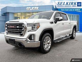 <b>Leather Seats,  Heated Seats,  Memory Seat,  Remote Start,  Aluminum Wheels!</b><br> <br>  On Sale! Save $6491 on this one, weve marked it down from $53490.   With elegant style and refinement that beautifully match its brute capability, this professional grade GMC Sierra 1500 is ready to rule any road you take it on. This  2020 GMC Sierra 1500 is for sale today in Selkirk. <br> <br>This GMC Sierra 1500 stands out against all other pickup trucks, with sharper, more powerful proportions that creates a commanding stance on and off the road. Next level comfort and technology is paired with its outstanding performance and capability. Inside, the Sierra 1500 supports you through rough terrain with expertly designed seats and a pro grade suspension. Youll find an athletic and purposeful interior, designed for your active lifestyle. Get ready to live like a pro in this amazing GMC Sierra 1500! This  Crew Cab 4X4 pickup  has 104,611 kms. Its  white in colour  . It has an automatic transmission and is powered by a  420HP 6.2L 8 Cylinder Engine.  It may have some remaining factory warranty, please check with dealer for details. <br> <br> Our Sierra 1500s trim level is SLT. Upgrading to this Sierra 1500 SLT is an excellent choice as it comes loaded with leather heated seats, aluminum wheels, remote engine start, LED cargo box lighting, a large 8 inch touchscreen display paired with Apple CarPlay and Android Auto, bluetooth streaming audio and is 4G LTE capable. Additional features include a heated leather wrapped steering wheel, power-adjustable heated side mirrors, remote keyless entry with push button start, a MultiPro tailgate, HD rear vision camera, StabiliTrak, signature LED lighting, 10-way power seats, a CornerStep rear bumper and a GMC ProGrade trailering system for added convenience. This vehicle has been upgraded with the following features: Leather Seats,  Heated Seats,  Memory Seat,  Remote Start,  Aluminum Wheels,  Apple Carplay,  Android Auto. <br> <br>To apply right now for financing use this link : <a href=https://www.selkirkchevrolet.com/pre-qualify-for-financing/ target=_blank>https://www.selkirkchevrolet.com/pre-qualify-for-financing/</a><br><br> <br/><br>Selkirk Chevrolet Buick GMC Ltd carries an impressive selection of new and pre-owned cars, crossovers and SUVs. No matter what vehicle you might have in mind, weve got the perfect fit for you. If youre looking to lease your next vehicle or finance it, we have competitive specials for you. We also have an extensive collection of quality pre-owned and certified vehicles at affordable prices. Winnipeg GMC, Chevrolet and Buick shoppers can visit us in Selkirk for all their automotive needs today! We are located at 1010 MANITOBA AVE SELKIRK, MB R1A 3T7 or via phone at 204-482-1010.<br> Come by and check out our fleet of 80+ used cars and trucks and 190+ new cars and trucks for sale in Selkirk.  o~o