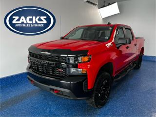 New Price! 2022 Chevrolet Silverado 1500 LTD Custom Trail Boss Custom Trail Boss CrewCab 4x4 w/ Safety Pkg Certified. 8-Speed Automatic 4WD Red Hot 2.7L Turbo<br>Odometer is 1628 kilometers below market average!<br><br>10-Way Power Driver Seat w/Lumbar, 3.5 Monochromatic Display Driver Info Centre, 4 Black Round Assist Steps (LPO), 4.2 Diagonal Colour Display Driver Info Centre, AM/FM radio: SiriusXM, Auto-Locking Rear Differential, Automatic Emergency Braking, Black Name Plates (LPO), Bluetooth® For Phone, Chevrolet Connected Access Capable, Colour-Keyed Carpeting Floor Covering, Compass, Custom Convenience Package, Dark Essentials Package (LPO), Deep-Tinted Glass, Electric Rear-Window Defogger, Electronic Cruise Control, Exterior Parking Camera Rear, EZ Lift Power Lock & Release Tailgate, Forward Collision Alert, Front Pedestrian Braking, Front Rubberized Vinyl Floor Mats, Heavy-Duty Air Filter, High Gloss Black Grille, Hill Descent Control, Hitch Guidance, Infotainment Package, LED Cargo Area Lighting, Manual Tilt Wheel Steering Column, Off-Road Suspension w/2 Lift, OnStar & Chevrolet Connected Services Capable, Performance Red Recovery Hooks, Power Door Locks, Power Front Windows w/Driver Express Up/Down, Power Front Windows w/Passenger Express Down, Power Rear Windows w/Express Down, Power windows, Preferred Equipment Group 2CX, Rear 60/40 Folding Bench Seat (Folds Up), Rear Rubberized-Vinyl Floor Mats, Remote Keyless Entry, Remote Vehicle Starter System, Safety Confidence Package, SiriusXM, Standard Tailgate, Steering Wheel Audio Controls, Suspension Package, Theft Deterrent System (Unauthorized Entry), Tilt steering wheel, Trailering Package, Wheels: 18 x 8.5 Black Painted Aluminum, Wi-Fi Hot Spot Capable.<br><br>Certification Program Details: Fully Reconditioned | Fresh 2 Yr MVI | 30 day warranty* | 110 point inspection | Full tank of fuel | Krown rustproofed | Flexible financing options | Professionally detailed<br><br>This vehicle is Zacks Certified! Youre approved! We work with you. Together well find a solution that makes sense for your individual situation. Please visit us or call 902 843-3900 to learn about our great selection.<br><br>With 22 lenders available Zacks Auto Sales can offer our customers with the lowest available interest rate. Thank you for taking the time to check out our selection!