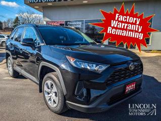 LOW KMS, Heated Seats, AWD, Midnight Black Metallic Finish & More!

2021 Toyota RAV4 LE Midnight Black Metallic Odometer is 28946 kilometers below market average!

LE AWD 8-Speed Automatic 2.5L 4-Cylinder DOHC
AWD, Black Cloth.

Features!
-Adaptive Cruise Control
-Air Conditioning
-All Wheel Drive
-AM/FM Stereo
-Auto On/Off Headlamps
-Child-Safety Locks
-Cloth Interior
-Cruise Control
-Daytime Running Lights
-Keyless Entry
-Lane Departure Warning
-Passenger Airbag
-Power Windows
-Privacy Glass
-Rear Defroster
-Spoiler
-Stability Control
-Steering Wheel Audio Controls

Whether you are looking for a great place to buy your next used vehicle, find a qualified repair centre, or looking for parts for your vehicle, Lincoln Township Motors has the answer for you. We are committed to the needs of our customers and stay ahead of the competition. Theres no way to buy the wrong vehicle from Lincoln Township Motors!
Book your test drive today! 

WE BUY CARS! Any make, model or condition, No purchase necessary.

Come Visit us Today!
4735 King St. Beamsville, L3J 1E9
Call Us For All Your Automotive Needs!

*All Lincoln Township Motor vehicles have a CarFax report. Please contact for more information*