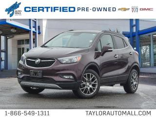 <b>Low Mileage, Rear View Camera,  Remote Engine Start,  Fog Lamps,  Touch Screen,  SiriusXM!</b><br> <br>    This 2018 Buick Encores maneuverable handling and tight turning radius make it a pleasure to drive no matter where the road might lead. This  2018 Buick Encore is for sale today in Kingston. <br> <br>Step into this 2018 Buick Encore, and youll find premium materials, carefully sculpted appointments, and a quiet, spacious cabin that makes every drive a pleasure. The beautifully sculpted front fascia and grille flow smoothly to the rear of the small SUV, giving it a sleek, sculpted look. No matter where you set out in the Encore, youll always arrive in style. This low mileage  SUV has just 25,998 kms. Its  black cherry* in colour  . It has an automatic transmission and is powered by a  153HP 1.4L 4 Cylinder Engine.  It may have some remaining factory warranty, please check with dealer for details. <br> <br> Our Encores trim level is Sport Touring. This Sport Touring is a step above the Preferred trim and comes with many unique styling additions. These exclusive features are 18 inch aluminum wheels, a rear sport spoiler and front fog lamps. This Encore also comes with a remote vehicle start, air conditioning, Buick IntelliLink with an 8 inch colour touchscreen, bluetooth streaming audio, SiriusXM, push button start, cruise control plus much more.  This vehicle has been upgraded with the following features: Rear View Camera,  Remote Engine Start,  Fog Lamps,  Touch Screen,  Siriusxm. <br> <br>To apply right now for financing use this link : <a href=https://www.taylorautomall.com/finance/apply-for-financing/ target=_blank>https://www.taylorautomall.com/finance/apply-for-financing/</a><br><br> <br/><br>For more information, please call any of our knowledgeable used vehicle staff at (613) 549-1311!<br><br> Come by and check out our fleet of 80+ used cars and trucks and 150+ new cars and trucks for sale in Kingston.  o~o