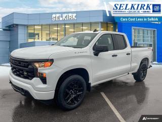 <b>Aluminum Wheels,  Remote Start,  EZ Lift Tailgate,  Forward Collision Alert,  Lane Keep Assist!</b><br> <br> <br> <br>  This 2024 Silverado 1500 is engineered for ultra-premium comfort, offering high-tech upgrades, beautiful styling, authentic materials and thoughtfully crafted details. <br> <br>This 2024 Chevrolet Silverado 1500 stands out in the midsize pickup truck segment, with bold proportions that create a commanding stance on and off road. Next level comfort and technology is paired with its outstanding performance and capability. Inside, the Silverado 1500 supports you through rough terrain with expertly designed seats and robust suspension. This amazing 2024 Silverado 1500 is ready for whatever.<br> <br> This summit white Double Cab 4X4 pickup   has an automatic transmission and is powered by a  310HP 2.7L 4 Cylinder Engine.<br> <br> Our Silverado 1500s trim level is Custom. This Silverado 1500 Custom has it all with an amazing balance of style and value. This incredible Chevrolet Custom pickup comes loaded with stylish aluminum wheels, a useful trailer hitch, remote engine start, an EZ Lift tailgate and a 10 way power driver seat. It also includes Chevrolets Infotainment 3 System that features Apple CarPlay, Android Auto, and USB charging ports so your crews equipment is always ready to go. Additional features include remote keyless entry, forward collision warning with automatic braking, lane keep assist, intellibeam automatic headlights, and an HD rear view camera. The useful Teen Driver systems also allows you to track driving habits and restrict certain features once you hand over the keys. This vehicle has been upgraded with the following features: Aluminum Wheels,  Remote Start,  Ez Lift Tailgate,  Forward Collision Alert,  Lane Keep Assist,  Android Auto,  Apple Carplay. <br><br> <br>To apply right now for financing use this link : <a href=https://www.selkirkchevrolet.com/pre-qualify-for-financing/ target=_blank>https://www.selkirkchevrolet.com/pre-qualify-for-financing/</a><br><br> <br/> Weve discounted this vehicle $2424. Total  cash rebate of $3500 is reflected in the price. Credit includes $3,500 Non-Stackable Cash Delivery Allowance.  Incentives expire 2024-04-30.  See dealer for details. <br> <br>Selkirk Chevrolet Buick GMC Ltd carries an impressive selection of new and pre-owned cars, crossovers and SUVs. No matter what vehicle you might have in mind, weve got the perfect fit for you. If youre looking to lease your next vehicle or finance it, we have competitive specials for you. We also have an extensive collection of quality pre-owned and certified vehicles at affordable prices. Winnipeg GMC, Chevrolet and Buick shoppers can visit us in Selkirk for all their automotive needs today! We are located at 1010 MANITOBA AVE SELKIRK, MB R1A 3T7 or via phone at 204-482-1010.<br> Come by and check out our fleet of 80+ used cars and trucks and 200+ new cars and trucks for sale in Selkirk.  o~o