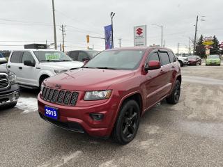 Previous Daily Rental

The 2015 Jeep Grand Cherokee Altitude 4x4 is a sleek and powerful SUV that will elevate your driving experience. With its luxurious leather interior, youll feel like youre driving in style and comfort. The power moonroof adds a touch of elegance and allows you to soak in the sun while on the road. And with the added convenience of a backup camera, you can navigate with ease and confidence. This vehicle is a perfect combination of style, functionality, and reliability. Its built to handle any terrain and weather conditions, making it the ideal choice for adventurous souls. Dont miss out on the opportunity to own this exceptional vehicle. Its a true testament to the Jeep legacy and will surely exceed your expectations. Drive into the future with the 2015 Jeep Grand Cherokee Altitude 4x4.

G. D. Coates - The Original Used Car Superstore!
 
  Our Financing: We have financing for everyone regardless of your history. We have been helping people rebuild their credit since 1973 and can get you approvals other dealers cant. Our credit specialists will work closely with you to get you the approval and vehicle that is right for you. Come see for yourself why were known as The Home of The Credit Rebuilders!
 
  Our Warranty: G. D. Coates Used Car Superstore offers fully insured warranty plans catered to each customers individual needs. Terms are available from 3 months to 7 years and because our customers come from all over, the coverage is valid anywhere in North America.
 
  Parts & Service: We have a large eleven bay service department that services most makes and models. Our service department also includes a cleanup department for complete detailing and free shuttle service. We service what we sell! We sell and install all makes of new and used tires. Summer, winter, performance, all-season, all-terrain and more! Dress up your new car, truck, minivan or SUV before you take delivery! We carry accessories for all makes and models from hundreds of suppliers. Trailer hitches, tonneau covers, step bars, bug guards, vent visors, chrome trim, LED light kits, performance chips, leveling kits, and more! We also carry aftermarket aluminum rims for most makes and models.
 
  Our Story: Family owned and operated since 1973, we have earned a reputation for the best selection, the best reconditioned vehicles, the best financing options and the best customer service! We are a full service dealership with a massive inventory of used cars, trucks, minivans and SUVs. Chrysler, Dodge, Jeep, Ford, Lincoln, Chevrolet, GMC, Buick, Pontiac, Saturn, Cadillac, Honda, Toyota, Kia, Hyundai, Subaru, Suzuki, Volkswagen - Weve Got Em! Come see for yourself why G. D. Coates Used Car Superstore was voted Barries Best Used Car Dealership!