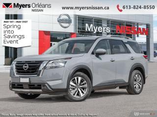 <b>Sunroof,  Navigation,  Leather Seats,  Apple CarPlay,  Android Auto!</b><br> <br> <br> <br>  Designed for versatility, this 2024 Pathfinder has all the adventure ready tech your active family needs. <br> <br>With all the latest safety features, all the latest innovations for capability, and all the latest connectivity and style features you could want, this 2024 Nissan Pathfinder is ready for every adventure. Whether its the urban cityscape, or the backcountry trail, this 2024Pathfinder was designed to tackle it with grace. If you have an active family, they deserve all the comfort, style, and capability of the 2024 Nissan Pathfinder.<br> <br> This bolder grey SUV  has an automatic transmission and is powered by a  284HP 3.5L V6 Cylinder Engine.<br> <br> Our Pathfinders trim level is SL. This Pathfinder SL adds heated leather trimmed seats, driver memory settings, and a 120V outlet to this incredible SUV. This family hauler is ready for the city or the trail with modern features such as NissanConnect with navigation, touchscreen, and voice command, Apple CarPlay and Android Auto, paddle shifters, Class III towing equipment with hitch sway control, automatic locking hubs, alloy wheels, automatic LED headlamps, and fog lamps. Keep your family safe and comfortable with a heated leather steering wheel, a dual row sunroof, a proximity key with proximity cargo access, smart device remote start, power liftgate, collision mitigation, lane keep assist, blind spot intervention, front and rear parking sensors, and a 360-degree camera. This vehicle has been upgraded with the following features: Sunroof,  Navigation,  Leather Seats,  Apple Carplay,  Android Auto,  Power Liftgate,  Blind Spot Detection. <br><br> <br/>    6.49% financing for 84 months. <br> Payments from <b>$892.03</b> monthly with $0 down for 84 months @ 6.49% APR O.A.C. ( Plus applicable taxes -  $621 Administration fee included. Licensing not included.    ).  Incentives expire 2024-05-31.  See dealer for details. <br> <br> <br>LEASING:<br><br>Estimated Lease Payment: $794/m <br>Payment based on 3.99% lease financing for 39 months with $0 down payment on approved credit. Total obligation $30,966. Mileage allowance of 20,000 KM/year. Offer expires 2024-05-31.<br><br><br>We are proud to regularly serve our clients and ready to help you find the right car that fits your needs, your wants, and your budget.And, of course, were always happy to answer any of your questions.Proudly supporting Ottawa, Orleans, Vanier, Barrhaven, Kanata, Nepean, Stittsville, Carp, Dunrobin, Kemptville, Westboro, Cumberland, Rockland, Embrun , Casselman , Limoges, Crysler and beyond! Call us at (613) 824-8550 or use the Get More Info button for more information. Please see dealer for details. The vehicle may not be exactly as shown. The selling price includes all fees, licensing & taxes are extra. OMVIC licensed.Find out why Myers Orleans Nissan is Ottawas number one rated Nissan dealership for customer satisfaction! We take pride in offering our clients exceptional bilingual customer service throughout our sales, service and parts departments. Located just off highway 174 at the Jean DÀrc exit, in the Orleans Auto Mall, we have a huge selection of New vehicles and our professional team will help you find the Nissan that fits both your lifestyle and budget. And if we dont have it here, we will find it or you! Visit or call us today.<br> Come by and check out our fleet of 50+ used cars and trucks and 120+ new cars and trucks for sale in Orleans.  o~o