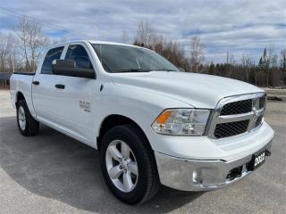 <b>Apple Carplay, Android Auto, Heated Seats, Heated Steering Wheel, Rear Camera, Cruise Control, Tow Hitch, Air Conditioning, Power Windows, Accident Free on Carfax Report, Local Trade not a Rental, Non-Smoker, Fresh Oil Change, Certified!<br> <br></b><br>   Compare at $45745 - Kia of Timmins is just $44699! <br> <br>   This Ram 1500 Classic is a top contender in the full-size pickup segment thanks to a winning combination of a strong powertrain, a smooth ride and a well-trimmed cabin. This  2022 Ram 1500 Classic is for sale today in Timmins. <br> <br>The reasons why this Ram 1500 Classic stands above its well-respected competition are evident: uncompromising capability, proven commitment to safety and security, and state-of-the-art technology. From its muscular exterior to the well-trimmed interior, this 2022 Ram 1500 Classic is more than just a workhorse. Get the job done in comfort and style while getting a great value with this amazing full size truck. This  Crew Cab 4X4 pickup  has 32,794 kms. Its  white in colour  . It has a 8 speed automatic transmission and is powered by a  305HP 3.6L V6 Cylinder Engine. <br> <br> Our 1500 Classics trim level is Tradesman. This highly capable Ram 1500 Classic Tradesman is a serious work truck that comes well equipped with an easy to clean rugged vinyl floor, heavy-duty shock absorbers, class III towing equipment, electronic stability control and trailer sway control. This Ram 1500 stands ready to serve with power heated mirrors, a ParkView rear back-up camera, cruise control, hill start assist, an infotainment hub with radio 3.0 and a USB port, automatic headlights, power windows, power doors, and more. This vehicle has been upgraded with the following features: Air, Rear Air, Tilt, Cruise, Power Windows, Power Locks, Power Mirrors. <br> To view the original window sticker for this vehicle view this <a href=http://www.chrysler.com/hostd/windowsticker/getWindowStickerPdf.do?vin=3C6RR7KG2NG374670 target=_blank>http://www.chrysler.com/hostd/windowsticker/getWindowStickerPdf.do?vin=3C6RR7KG2NG374670</a>. <br/><br> <br>To apply right now for financing use this link : <a href=https://www.kiaoftimmins.com/timmins-ontario-car-loan-application target=_blank>https://www.kiaoftimmins.com/timmins-ontario-car-loan-application</a><br><br> <br/><br> Buy this vehicle now for the lowest bi-weekly payment of <b>$331.34</b> with $0 down for 84 months @ 8.99% APR O.A.C. ( Plus applicable taxes -  Plus applicable fees   / Total Obligation of $60304  ).  See dealer for details. <br> <br>As a local, family owned and operated dealership we look to be your number one place to buy your new vehicle! Kia of Timmins has been serving a large community across northern Ontario since 2001 and focuses highly on customer satisfaction. Our #1 priority is to make you feel at home as soon as you step foot in our dealership. Family owned and operated, our business is in Timmins, Ontario the city with the heart of gold. Also positioned near many towns in which we service such as: South Porcupine, Porcupine, Gogama, Foleyet, Chapleau, Wawa, Hearst, Mattice, Kapuskasing, Moonbeam, Fauquier, Smooth Rock Falls, Moosonee, Moose Factory, Fort Albany, Kashechewan, Abitibi Canyon, Cochrane, Iroquois falls, Matheson, Ramore, Kenogami, Kirkland Lake, Englehart, Elk Lake, Earlton, New Liskeard, Temiskaming Shores and many more.We have a fresh selection of new & used vehicles for sale for you to choose from. If we dont have what you need, we can find it! All makes and models are within our reach including: Dodge, Chrysler, Jeep, Ram, Chevrolet, GMC, Ford, Honda, Toyota, Hyundai, Mitsubishi, Nissan, Lincoln, Mazda, Subaru, Volkswagen, Mini-vans, Trucks and SUVs.<br><br>We are located at 1285 Riverside Drive, Timmins, Ontario. Too far way? We deliver anywhere in Ontario and Quebec!<br><br>Come in for a visit, call 1-800-661-6907 to book a test drive or visit <a href=https://www.kiaoftimmins.com>www.kiaoftimmins.com</a> for complete details. All prices are plus HST and Licensing.<br><br>We look forward to helping you with all your automotive needs!<br> o~o