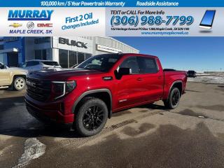 Taking your adventures further, our 2024 GMC Sierra 1500 Elevation Crew Cab 4X4 is ready to rise and shine in Volcanic Red Tintcoat! Motivated by a 5.3 Litre V8 providing 355hp to an 8 Speed Automatic transmission for muscular capability. This Four Wheel Drive truck also has a high-capacity suspension to help inspire confidence when towing and hauling, and it achieves approximately 11.8L/100km on the highway. Elevated styling lets our Sierra stand out with high-intensity LED lighting, fog lamps, 20-inch high-gloss black wheels, a MultiPro tailgate, black recovery hooks, and body-color bumpers with a rear CornerStep. Once inside, our Elevation cabin raises the bar with heated cloth front seats, 10-way power for the driver, a heated-wrapped steering wheel, dual-zone automatic climate control, keyless access/ignition, remote start, and a well-connected infotainment system. The intelligent setup showcases a 12.3-inch driver display, a 13.4-inch touchscreen, Google Built-In, wireless Android Auto®/Apple CarPlay®, voice control, WiFi compatibility, Bluetooth®, and a six-speaker sound system. GMC promotes safer trucking with sophisticated technologies such as automatic braking, lane-keeping assistance, an HD rearview camera, forward collision warning, lane departure warning, pedestrian detection, hill-start assist, and more. With all that, our Sierra 1500 Elevation is for serious truck lovers. Save this Page and Call for Availability. We Know You Will Enjoy Your Test Drive Towards Ownership!