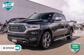 <p>The 2022 RAM 1500 Longhorn Crew Cab 4X4, represents a harmonious blend of luxurious craftsmanship and robust performance. It showcases an unwavering commitment to excellence, standing as a pinnacle of pickup truck luxury with the heart of a workhorse.</p>

<p><strong>Luxurious Design and Comfort:</strong> Adorned in Diamond Black Crystal Pearl, this RAM 1500 Longhorn embodies sophistication and style. The interior is a testament to opulent comfort, featuring Black and Cattle Tan leather-trimmed bucket seats that not only offer an aesthetically pleasing environment but also provide superior comfort for both driver and passengers. </p>

<p><strong>Powerful Performance:</strong> Under the hood, the 5.7L HEMI VVT V8 engine with FuelSaver MDS, combined with an 8-speed automatic transmission, ensures a seamless blend of power and efficiency. This setup guarantees that the RAM 1500 Longhorn is as capable on rugged terrains as it is smooth on highways, offering a towing solution that doesn't compromise on fuel efficiency.</p>

<p><strong>Innovative Technology and Safety:</strong> Equipped with the latest in automotive technology, the Uconnect 5W NAV with a 12-inch display acts as the central hub for navigation, entertainment, and connectivity, ensuring that every journey is as enjoyable as it is comfortable. Advanced safety features such as Full-Speed Forward Collision Warning Plus, Electronic Stability Control, and Park–Sense Front and Rear Park Assist with stop provide peace of mind, ensuring a secure and confident driving experience.</p>

<p>The 2022 RAM 1500 Longhorn Crew Cab 4X4 is not just a vehicle; it's a statement. It offers an unparalleled driving experience that caters to those who demand the best in luxury, without compromising on the versatility and reliability expected from a RAM truck. Whether it's for work or pleasure, the RAM 1500 Longhorn stands ready to exceed expectations, solidifying its position as a leader in its class.</p>

<p> </p>

<form>
<p> </p>

<p> </p>
</form>
<p> </p>

<h4>VALUE+ CERTIFIED PRE-OWNED VEHICLE</h4>

<p>36-point Provincial Safety Inspection<br />
172-point inspection combined mechanical, aesthetic, functional inspection including a vehicle report card<br />
Warranty: 30 Days or 1500 KMS on mechanical safety-related items and extended plans are available<br />
Complimentary CARFAX Vehicle History Report<br />
2X Provincial safety standard for tire tread depth<br />
2X Provincial safety standard for brake pad thickness<br />
7 Day Money Back Guarantee*<br />
Market Value Report provided<br />
Complimentary 3 months SIRIUS XM satellite radio subscription on equipped vehicles<br />
Complimentary wash and vacuum<br />
Vehicle scanned for open recall notifications from manufacturer</p>

<p>SPECIAL NOTE: This vehicle is reserved for AutoIQs retail customers only. Please, No dealer calls. Errors & omissions excepted.</p>

<p>*As-traded, specialty or high-performance vehicles are excluded from the 7-Day Money Back Guarantee Program (including, but not limited to Ford Shelby, Ford mustang GT, Ford Raptor, Chevrolet Corvette, Camaro 2SS, Camaro ZL1, V-Series Cadillac, Dodge/Jeep SRT, Hyundai N Line, all electric models)</p>

<p>INSGMT</p>