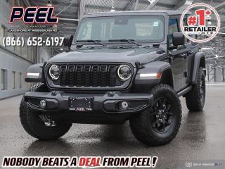 2024 JEEP WRANGLER 4 DOOR WILLYS | UCONNECT 12.3" DISPLAY | HEATED SEATS | HEATED STEERING WHEEL | REMOTE START | WIRELESS APPLE CARPLAY/ANDROID AUTO | ALPINE PREMIUM AUDIO SYSTEM | KEYLESS ENTRY | ADAPTIVE CRUISE CONTROL | FORWARD COLLISION WARNING

One Owner

Introducing the new 2024 Jeep Wrangler 4-Door Willys, a rugged yet refined off-road machine ready to conquer any terrain with style and capability. With its iconic design and legendary 4x4 performance, this Wrangler embodies the spirit of adventure like no other. Equipped with the Convenience Group, it offers added practicality with features like remote start, keyless entry, and power heated mirrors, ensuring convenience at every turn. Immerse yourself in premium sound quality with the Alpine Premium Audio System, delivering crisp and immersive audio to enhance your driving experience. Whether youre tackling the trails or cruising through the city streets, the 2024 Jeep Wrangler 4-Door Willys combines rugged versatility with modern comfort and convenience for the ultimate driving experience.
______________________________________________________

We have a fantastic selection of freshly traded vehicles ready for anyone looking to SAVE BIG $$$!!! Over 7 acres and 1000 New & Used vehicles in inventory!

WE TAKE ALL TRADES & CREDIT. WE SHIP ANYWHERE IN CANADA! OUR TEAM IS READY TO SERVE YOU 7 DAYS! COME SEE WHY NOBODY BEATS A DEAL FROM PEEL! Your Source for ALL make and models used cars and trucks
______________________________________________________

*FREE CarFax (click the link above to check it out at no cost to you!)*

*FULLY CERTIFIED! (Have you seen some of these other dealers stating in their advertisements that certification is an additional fee? NOT HERE! Our certification is already included in our low sale prices to save you more!)

______________________________________________________

Have you followed us on YouTube, Instagram and TikTok yet? We have Monthly giveaways to Subscribers!

Serving, Toronto, Mississauga, Oakville, Hamilton, Niagara, Kingston, Oshawa, Ajax, Markham, Brampton, Barrie, Vaughan, Parry Sound, Sudbury, Sault Ste. Marie and Northern Ontario! We have nearly 1000 new and used vehicles available to choose from.

Peel Chrysler in Mississauga, Ontario serves and delivers to buyers from all corners of Ontario and Canada including Toronto, Oakville, North York, Richmond Hill, Ajax, Hamilton, Niagara Falls, Brampton, Thornhill, Scarborough, Vaughan, London, Windsor, Cambridge, Kitchener, Waterloo, Brantford, Sarnia, Pickering, Huntsville, Milton, Woodbridge, Maple, Aurora, Newmarket, Orangeville, Georgetown, Stouffville, Markham, North Bay, Sudbury, Barrie, Sault Ste. Marie, Parry Sound, Bracebridge, Gravenhurst, Oshawa, Ajax, Kingston, Innisfil and surrounding areas. On our website www.peelchrysler.com, you will find a vast selection of new vehicles including the new and used Ram 1500, 2500 and 3500. Chrysler Grand Caravan, Chrysler Pacifica, Jeep Cherokee, Wrangler and more. All vehicles are priced to sell. We deliver throughout Canada. website or call us 1-866-652-6197. 

All advertised prices are for cash sale only. Optional Finance and Lease terms are available. A Loan Processing Fee of $499 may apply to facilitate selected Finance or Lease options. If opting to trade an encumbered vehicle towards a purchase and require Peel Chrysler to facilitate a lien payout on your behalf, a Lien Payout Fee of $299 may apply. Contact us for details. Peel Chrysler Pre-Owned Vehicles come standard with only one key.