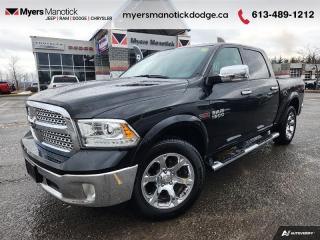 <b>Leather Seats,  Cooled Seats,  Bluetooth,  Premium Sound Package,  Heated Seats!</b><br> <br>  Compare at $32845 - Our Price is just $31888! <br> <br>   This Ram 1500 is a top contender in the full-size pickup segment thanks to a winning combination of a strong powertrain, a smooth ride, and a well-trimmed cabin. This  2017 Ram 1500 is for sale today in Manotick. <br> <br>The reasons why this Ram 1500 stands above the well-respected competition are evident: uncompromising capability, proven commitment to safety and security, and state-of-the-art technology. From the muscular exterior to the well-trimmed interior, this truck is more than just a workhorse. Get the job done in comfort and style with this Ram 1500. This  sought after diesel Crew Cab 4X4 pickup  has 110,576 kms. Its  black in colour  . It has an automatic transmission and is powered by a  240HP 3.0L V6 Cylinder Engine. <br> <br> Our 1500s trim level is Laramie. Upgrade to a new level of class in a pickup truck with this Ram Laramie. It comes with leather seats which are heated and ventilated in front, a heated steering wheel, dual-zone automatic climate control, a Uconnect infotainment system with Bluetooth, SiriusXM, and 10-speaker audio, chrome exterior trim including chrome-clad aluminum wheels, a rearview camera, rear park assist, and more. This vehicle has been upgraded with the following features: Leather Seats,  Cooled Seats,  Bluetooth,  Premium Sound Package,  Heated Seats,  Heated Steering Wheel,  Rear View Camera. <br> To view the original window sticker for this vehicle view this <a href=http://www.chrysler.com/hostd/windowsticker/getWindowStickerPdf.do?vin=1C6RR7NM9HS872685 target=_blank>http://www.chrysler.com/hostd/windowsticker/getWindowStickerPdf.do?vin=1C6RR7NM9HS872685</a>. <br/><br> <br>To apply right now for financing use this link : <a href=https://CreditOnline.dealertrack.ca/Web/Default.aspx?Token=3206df1a-492e-4453-9f18-918b5245c510&Lang=en target=_blank>https://CreditOnline.dealertrack.ca/Web/Default.aspx?Token=3206df1a-492e-4453-9f18-918b5245c510&Lang=en</a><br><br> <br/><br> Buy this vehicle now for the lowest weekly payment of <b>$139.68</b> with $0 down for 72 months @ 10.99% APR O.A.C. ( Plus applicable taxes -  and licensing fees   ).  See dealer for details. <br> <br>If youre looking for a Dodge, Ram, Jeep, and Chrysler dealership in Ottawa that always goes above and beyond for you, visit Myers Manotick Dodge today! Were more than just great cars. We provide the kind of world-class Dodge service experience near Kanata that will make you a Myers customer for life. And with fabulous perks like extended service hours, our 30-day tire price guarantee, the Myers No Charge Engine/Transmission for Life program, and complimentary shuttle service, its no wonder were a top choice for drivers everywhere. Get more with Myers! <br>*LIFETIME ENGINE TRANSMISSION WARRANTY NOT AVAILABLE ON VEHICLES WITH KMS EXCEEDING 140,000KM, VEHICLES 8 YEARS & OLDER, OR HIGHLINE BRAND VEHICLE(eg. BMW, INFINITI. CADILLAC, LEXUS...)<br> Come by and check out our fleet of 50+ used cars and trucks and 110+ new cars and trucks for sale in Manotick.  o~o