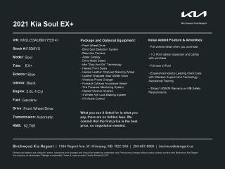 Used 2021 Kia Soul EX+ Apple Carplay | Heated Front Seats for sale in Winnipeg, MB
