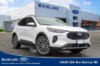 <p><strong><span style=font-family:Arial; font-size:18px;>Theres something mesmerizing about the way this 2024 Ford Escape PHEV effortlessly glides along the open road, captivating your senses with every turn..</span></strong></p> <p><strong><span style=font-family:Arial; font-size:18px;>This striking SUV, dressed in an elegant white coat, is not just a vehicle, but an experience waiting to be unveiled..</span></strong> <br> With its brand new, never driven condition, it holds promises of countless journeys yet to be embarked upon.. The Escape PHEV is powered by a robust 2.5L 4-cylinder engine, paired with a seamless CVT transmission.</p> <p><strong><span style=font-family:Arial; font-size:18px;>This ensures not only a smooth ride but also an environmentally friendly one..</span></strong> <br> Its exterior is complemented by alloy wheels, a spoiler, and a power liftgate, portraying a robust stance and a promise of adventure.. As you step inside, youll find a cabin filled with comfort and convenience.</p> <p><strong><span style=font-family:Arial; font-size:18px;>The heated front seats and steering wheel offer a warm embrace, while the power driver seat with 2-way lumbar support ensures a comfortable driving experience..</span></strong> <br> The illuminated entry, overhead console, and automatic temperature control add to the ambiance.. The Escape PHEV doesnt compromise on safety and stability.</p> <p><strong><span style=font-family:Arial; font-size:18px;>With features like 4 wheel disc brakes, ABS brakes, and traction control, it stands firm on every terrain..</span></strong> <br> The array of airbags, brake assist, and electronic stability secure you and your loved ones on every journey.. The smart device integration and tracker system keep you connected, while the acoustic pedestrian protection and traffic sign information ensure a safe and informed ride.</p> <p><strong><span style=font-family:Arial; font-size:18px;>But wait, heres a riddle for you: What is always on its way here, but never arrives? The answer is tomorrow - just like the opportunities that come with this brand new SUV..</span></strong> <br> At Mainland Ford, we understand that communication is key.. Thats why, we speak your language.</p> <p><strong><span style=font-family:Arial; font-size:18px;>We believe in making your buying experience as comfortable as possible..</span></strong> <br> So, step into Mainland Ford and let this 2024 Ford Escape PHEV redefine your driving experience</p><hr />
<p><br />
To apply right now for financing use this link : <a href=https://www.mainlandford.com/credit-application/ target=_blank>https://www.mainlandford.com/credit-application/</a><br />
<br />
Book your test drive today! Mainland Ford prides itself on offering the best customer service. We also service all makes and models in our World Class service center. Come down to Mainland Ford, proud member of the Trotman Auto Group, located at 14530 104 Ave in Surrey for a test drive, and discover the difference!<br />
<br />
***All vehicle sales are subject to a $599 Documentation Fee, $149 Fuel Surcharge, $599 Safety and Convenience Fee, $500 Finance Placement Fee plus applicable taxes***<br />
<br />
VSA Dealer# 40139</p>

<p>*All prices are net of all manufacturer incentives and/or rebates and are subject to change by the manufacturer without notice. All prices plus applicable taxes, applicable environmental recovery charges, documentation of $599 and full tank of fuel surcharge of $76 if a full tank is chosen.<br />Other items available that are not included in the above price:<br />Tire & Rim Protection and Key fob insurance starting from $599<br />Service contracts (extended warranties) for up to 7 years and 200,000 kms<br />Custom vehicle accessory packages, mudflaps and deflectors, tire and rim packages, lift kits, exhaust kits and tonneau covers, canopies and much more that can be added to your payment at time of purchase<br />Undercoating, rust modules, and full protection packages<br />Flexible life, disability and critical illness insurances to protect portions of or the entire length of vehicle loan?im?im<br />Financing Fee of $500 when applicable<br />Prices shown are determined using the largest available rebates and incentives and may not qualify for special APR finance offers. See dealer for details. This is a limited time offer.</p>