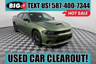 With our 2021 Dodge Charger GT AWD Sedan in F8 Green, youll enjoy a power play on every drive! Motivated by a 3.6 Litre Pentastar V6 serving up 300hp connected to a paddle-shifted 8 Speed Automatic transmission that puts premium thrills right in your hands. This All Wheel Drive sedan is also configured with a performance suspension so that it holds the road with confidence, and it can see approximately 8.7L/100km on the highway. Enjoy four-door muscle-car style in our Charger with LED lighting, a performance hood, prominent side sills, a rear spoiler, and stunning 20-inch alloy wheels.

The GT cockpit comes ready for fun with supportive houndstooth cloth seats, eight-way power for the driver, a leather sport-type steering wheel, dual-zone automatic climate control, cruise control, and advanced Uconnect 4C technology. It delivers impressive functionality with an 8.4-inch touchscreen, WiFi compatibility, Android Auto, Apple CarPlay, Bluetooth, and a six-speaker Alpine audio system. Its a cabin thats bold enough for enthusiasts and big enough for your family!

Dodge protects you as you go with a backup camera, rear parking sensors, ABS, stability/traction control, tire pressure monitoring, and more. Choose our Charger, and youre on the fast track to better family driving! Save this Page and Call for Availability. We Know You Will Enjoy Your Test Drive Towards Ownership!