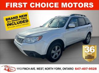 Welcome to First Choice Motors, the largest car dealership in Toronto of pre-owned cars, SUVs, and vans priced between $5000-$15,000. With an impressive inventory of over 300 vehicles in stock, we are dedicated to providing our customers with a vast selection of affordable and reliable options.<br><br>Were thrilled to offer a used 2009 Subaru Forester PREMIUM, white color with 191,000km (STK#6944) This vehicle was $7990 NOW ON SALE FOR $5990. It is equipped with the following features:<br>- Automatic Transmission<br>- Sunroof<br>- All wheel drive<br>- Alloy wheels<br>- Power windows<br>- Power locks<br>- Power mirrors<br>- Air Conditioning<br><br>At First Choice Motors, we believe in providing quality vehicles that our customers can depend on. All our vehicles come with a 36-day FULL COVERAGE warranty. We also offer additional warranty options up to 5 years for our customers who want extra peace of mind.<br><br>Furthermore, all our vehicles are sold fully certified with brand new brakes rotors and pads, a fresh oil change, and brand new set of all-season tires installed & balanced. You can be confident that this car is in excellent condition and ready to hit the road.<br><br>At First Choice Motors, we believe that everyone deserves a chance to own a reliable and affordable vehicle. Thats why we offer financing options with low interest rates starting at 7.9% O.A.C. Were proud to approve all customers, including those with bad credit, no credit, students, and even 9 socials. Our finance team is dedicated to finding the best financing option for you and making the car buying process as smooth and stress-free as possible.<br><br>Our dealership is open 7 days a week to provide you with the best customer service possible. We carry the largest selection of used vehicles for sale under $9990 in all of Ontario. We stock over 300 cars, mostly Hyundai, Chevrolet, Mazda, Honda, Volkswagen, Toyota, Ford, Dodge, Kia, Mitsubishi, Acura, Lexus, and more. With our ongoing sale, you can find your dream car at a price you can afford. Come visit us today and experience why we are the best choice for your next used car purchase!<br><br>All prices exclude a $10 OMVIC fee, license plates & registration and ONTARIO HST (13%)