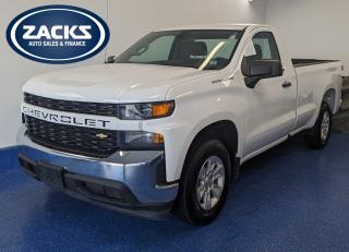 New Price! 2021 Chevrolet Silverado 1500 WT Regular Cab WT | Business financing available Certified. 6-Speed Automatic Electronic with Overdrive RWD Summit White EcoTec3 5.3L V8<br><br><br>6-Speed Automatic Electronic with Overdrive, Jet Black w/Cloth Seat Trim, 170 Amp Alternator, 3.5 Diagonal Monochromatic Display, Air Conditioning, Apple CarPlay/Android Auto, Bluetooth for Phone, Deep-Tinted Glass, Electric Rear-Window Defogger, Electronic Cruise Control, Exterior Parking Camera Rear, Locking Tailgate, Manual Door Locks, Manual Tilt Wheel Steering Column, Manual Windows, Power Door Locks, Power Front Windows w/Driver Express Up/Down, Power Front Windows w/Passenger Express Down, Preferred Equipment Group 1WT, Premium audio system: Chevrolet Infotainment 3, Remote Keyless Entry, Rubberized-Vinyl Floor Covering, Solar Absorbing Tinted Glass, Standard Tailgate, Tilt steering wheel, Wheels: 17 x 8 Bright Silver Painted Aluminum, WT Convenience Package.<br><br>Certification Program Details: Fully Reconditioned | Fresh 2 Yr MVI | 30 day warranty* | 110 point inspection | Full tank of fuel | Krown rustproofed | Flexible financing options | Professionally detailed<br><br>This vehicle is Zacks Certified! Youre approved! We work with you. Together well find a solution that makes sense for your individual situation. Please visit us or call 902 843-3900 to learn about our great selection.<br><br>With 22 lenders available Zacks Auto Sales can offer our customers with the lowest available interest rate. Thank you for taking the time to check out our selection!