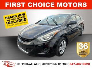 Welcome to First Choice Motors, the largest car dealership in Toronto of pre-owned cars, SUVs, and vans priced between $5000-$15,000. With an impressive inventory of over 300 vehicles in stock, we are dedicated to providing our customers with a vast selection of affordable and reliable options.<br><br>Were thrilled to offer a used 2014 Hyundai Elantra GL, black color with 175,000km (STK#7000) This vehicle was $10990 NOW ON SALE FOR $8990. It is equipped with the following features:<br>- Automatic Transmission<br>- Heated seats<br>- Bluetooth<br>- Power windows<br>- Power locks<br>- Power mirrors<br>- Air Conditioning<br><br>At First Choice Motors, we believe in providing quality vehicles that our customers can depend on. All our vehicles come with a 36-day FULL COVERAGE warranty. We also offer additional warranty options up to 5 years for our customers who want extra peace of mind.<br><br>Furthermore, all our vehicles are sold fully certified with brand new brakes rotors and pads, a fresh oil change, and brand new set of all-season tires installed & balanced. You can be confident that this car is in excellent condition and ready to hit the road.<br><br>At First Choice Motors, we believe that everyone deserves a chance to own a reliable and affordable vehicle. Thats why we offer financing options with low interest rates starting at 7.9% O.A.C. Were proud to approve all customers, including those with bad credit, no credit, students, and even 9 socials. Our finance team is dedicated to finding the best financing option for you and making the car buying process as smooth and stress-free as possible.<br><br>Our dealership is open 7 days a week to provide you with the best customer service possible. We carry the largest selection of used vehicles for sale under $9990 in all of Ontario. We stock over 300 cars, mostly Hyundai, Chevrolet, Mazda, Honda, Volkswagen, Toyota, Ford, Dodge, Kia, Mitsubishi, Acura, Lexus, and more. With our ongoing sale, you can find your dream car at a price you can afford. Come visit us today and experience why we are the best choice for your next used car purchase!<br><br>All prices exclude a $10 OMVIC fee, license plates & registration and ONTARIO HST (13%)