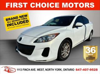 Welcome to First Choice Motors, the largest car dealership in Toronto of pre-owned cars, SUVs, and vans priced between $5000-$15,000. With an impressive inventory of over 300 vehicles in stock, we are dedicated to providing our customers with a vast selection of affordable and reliable options.<br><br>Were thrilled to offer a used 2012 Mazda MAZDA3 GS SKYACTIV, white color with 179,000km (STK#7003) This vehicle was $9490 NOW ON SALE FOR $7990. It is equipped with the following features:<br>- Automatic Transmission<br>- Heated seats<br>- Bluetooth<br>- Alloy wheels<br>- Power windows<br>- Power locks<br>- Power mirrors<br>- Air Conditioning<br><br>At First Choice Motors, we believe in providing quality vehicles that our customers can depend on. All our vehicles come with a 36-day FULL COVERAGE warranty. We also offer additional warranty options up to 5 years for our customers who want extra peace of mind.<br><br>Furthermore, all our vehicles are sold fully certified with brand new brakes rotors and pads, a fresh oil change, and brand new set of all-season tires installed & balanced. You can be confident that this car is in excellent condition and ready to hit the road.<br><br>At First Choice Motors, we believe that everyone deserves a chance to own a reliable and affordable vehicle. Thats why we offer financing options with low interest rates starting at 7.9% O.A.C. Were proud to approve all customers, including those with bad credit, no credit, students, and even 9 socials. Our finance team is dedicated to finding the best financing option for you and making the car buying process as smooth and stress-free as possible.<br><br>Our dealership is open 7 days a week to provide you with the best customer service possible. We carry the largest selection of used vehicles for sale under $9990 in all of Ontario. We stock over 300 cars, mostly Hyundai, Chevrolet, Mazda, Honda, Volkswagen, Toyota, Ford, Dodge, Kia, Mitsubishi, Acura, Lexus, and more. With our ongoing sale, you can find your dream car at a price you can afford. Come visit us today and experience why we are the best choice for your next used car purchase!<br><br>All prices exclude a $10 OMVIC fee, license plates & registration and ONTARIO HST (13%)