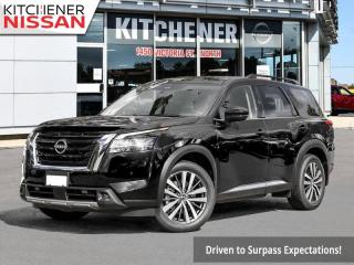 <b>Leather Seats!</b><br> <br> <br> <br><br> <br>  With amazing style and even better capability, this 2024 Nissan Pathfinder is as cool as it looks. <br> <br>With all the latest safety features, all the latest innovations for capability, and all the latest connectivity and style features you could want, this 2024 Nissan Pathfinder is ready for every adventure. Whether its the urban cityscape, or the backcountry trail, this 2024Pathfinder was designed to tackle it with grace. If you have an active family, they deserve all the comfort, style, and capability of the 2024 Nissan Pathfinder.<br> <br> This super black SUV  has an automatic transmission and is powered by a  3.5L V6 24V GDI DOHC engine.<br> <br> Our Pathfinders trim level is Platinum. This Pathfinder Platinum trim adds top of the line comfort features such as a heads-up display, Bose Premium Audio System, wireless Apple CarPlay and Android Auto, heated and cooled quilted leather trimmed seats, and heated second row captains chairs. This family SUV is ready for the city or the trail with modern features such as NissanConnect with navigation, touchscreen, and voice command, Apple CarPlay and Android Auto, paddle shifters, Class III towing equipment with hitch sway control, automatic locking hubs, a 120V outlet, alloy wheels, automatic LED headlamps, and fog lamps. Keep your family safe and comfortable with a heated leather steering wheel, driver memory settings, a dual row sunroof, a proximity key with proximity cargo access, smart device remote start, power liftgate, collision mitigation, lane keep assist, blind spot intervention, front and rear parking sensors, and a 360-degree camera. This vehicle has been upgraded with the following features: Leather Seats. <br><br> <br>To apply right now for financing use this link : <a href=https://www.kitchenernissan.com/finance-application/ target=_blank>https://www.kitchenernissan.com/finance-application/</a><br><br> <br/>    Incentives expire 2024-02-29.  See dealer for details. <br> <br><b>KITCHENER NISSAN IS DEDICATED TO AWESOME AND DRIVEN TO SURPASS EXPECTATIONS!</b><br>Awesome Customer Service <br>Friendly No Pressure Sales<br>Family Owned and Operated<br>Huge Selection of Vehicles<br>Master Technicians<br>Free Contactless Delivery -100km!<br><b>WE LOVE TRADE-INS!</b><br>We will pay top dollar for your trade even if you dont buy from us!   <br>Kitchener Nissan trades are made easy! We have specialized buyers that are waiting to purchase your unique vehicle. To get optimal value for you, we can also place your vehicle on live auction. <br>Home to thousands of bidders!<br><br><b>MARKET PRICED DEALERSHIP</b><br>We are a Market Priced dealership and are proud of it! <br>What is market pricing? ALL our vehicles are listed online. We continuously monitor online prices daily to ensure we find the best deal, so that you dont have to! We make sure were offering the highest level of savings amongst our competitors! Not only do we offer the advantage of market pricing, at Kitchener Nissan we aim to inspire confidence by providing a transparent and effortless vehicle purchasing experience. <br><br><b>CONTACT US TODAY AND FIND YOUR DREAM VEHICLE!</b><br><br>1450 Victoria Street N, Kitchener | www.kitchenernissan.com | Tel: 855-997-7482 <br>Contact us or visit the dealership and let us surpass your expectations! <br> Come by and check out our fleet of 30+ used cars and trucks and 90+ new cars and trucks for sale in Kitchener.  o~o