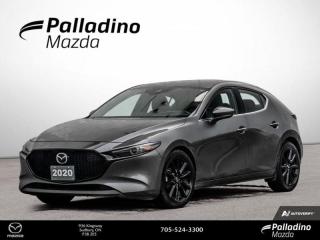<b>4 NEW ALL SEASON TIRES - NEW FRONT BRAKE PADS AND ROTORS <br>Sunroof,  Premium Audio,  Heated Seats,  Heated Steering Wheel,  Aluminum Wheels!<br> <br></b><br>     Every consideration has been made so this Mazda feels as if it were built just for you. This  2020 Mazda Mazda3 is fresh on our lot in Sudbury. <br> <br>Like all Mazdas, this 2020 Mazda3 was built with one thing in mind: you. Born from our obsession with creating beautiful vehicles and expressed through our design language called Kodo: which means Soul of Motion Mazda aimed to capturing movement, even while standing still. Stepping inside its elegant and airy cabin, youll feel right at home with ultra comfortable seats, a perfectly positioned steering wheel and top notch technology for the modern era.This  hatchback has 83,065 kms. Its  gray in colour  . It has an automatic transmission and is powered by a  2.5L I4 16V GDI DOHC engine.  It may have some remaining factory warranty, please check with dealer for details. <br> <br> Our Mazda3s trim level is GT. Upgrading to this Mazda3 GT is a great choice as it comes packed with a long list of luxury features that includes a power sunroof, an 8.8 inch infotainment screen with a Bose premium sound system, Android Auto and Apple CarPlay. It also comes with heated front seats, bigger aluminum wheels, a heated steering wheel, distance pacing cruise control, advance blind spot monitoring, lane keep assist and rear cross traffic alert. Additional features include remote keyless entry and a proximity key with push button start, a color rearview camera, LED lighting, steering wheel audio controls and a 60-40 split rear bench seat to make hauling cargo a breeze! This vehicle has been upgraded with the following features: Sunroof,  Premium Audio,  Heated Seats,  Heated Steering Wheel,  Aluminum Wheels,  Lane Keep Assist,  Collision Mitigation. <br> <br>To apply right now for financing use this link : <a href=https://www.palladinomazda.ca/finance/ target=_blank>https://www.palladinomazda.ca/finance/</a><br><br> <br/><br>Palladino Mazda in Sudbury Ontario is your ultimate resource for new Mazda vehicles and used Mazda vehicles. We not only offer our clients a large selection of top quality, affordable Mazda models, but we do so with uncompromising customer service and professionalism. We takes pride in representing one of Canadas premier automotive brands. Mazda models lead the way in terms of affordability, reliability, performance, and fuel efficiency.The advertised price is for financing purchases only. All cash purchases will be subject to an additional surcharge of $2,501.00. This advertised price also does not include taxes and licensing fees.<br> Come by and check out our fleet of 90+ used cars and trucks and 90+ new cars and trucks for sale in Sudbury.  o~o