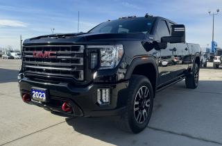 <p style=text-align: center;><strong><span style=font-size: 18pt;>2023 GMC SIERRA 4WD CREW CAB 159 AT4</span></strong></p><p style=text-align: center;><strong><span style=font-size: 18pt;>6.6L V8 TURBO DIESEL</span></strong></p><p style=text-align: center;><span style=font-size: 14pt;>445 HORSEPOWER / 910 LB-FT OF TORQUE / 3.42 REAR AXLE RATIO</span></p><p style=text-align: center;><span style=font-size: 14pt;>TOWING CAPACITY: 18,500 LBS / PAYLOAD: 3,760 / GVWR: 11,350 LBS</span></p><p style=text-align: center;><strong><span style=font-size: 18pt;>ALLISON 10-SPD AUTOMATIC TRANSMISSION</span></strong></p><p style=text-align: center;><strong><span style=font-size: 18pt;>20 MACHINED ALUMINUM WHEELS  W/ HIGH GLOSS BLACK ACCENTS</span></strong></p><p style=text-align: center;> </p><p style=text-align: center;><strong><span style=font-size: 14pt;>PERFORMANCE & MECHANICAL</span></strong></p><p style=text-align: center;><span style=font-size: 14pt;>Auto Locking Rear Differential, 2 Speed Autotrac Transfer Case, Traction Select System w/ Off-road & Tow-haul Mode, 120V Power Outlet in Cargo Bed & Instrument Panel, High Capacity Air Cleaner, Skid Plates, Stabilitrak w/ Trailer Sway Control & Hill Start Assist, Digital Variable Steering Assist, All-terrain Tires, Trailering Package, Trailer Brake Controller</span></p><p style=text-align: center;><strong><span style=font-size: 18.6667px;>CONNECTIVITY & TECHNOLOGY</span></strong></p><p style=text-align: center;><span style=font-size: 14pt;>Prograde Trailering System, Onstar & Gmc Connected Services Capable, Wi-Fi(R) Hotspot Capable, Siriusxm Radio Capable, USB Ports, Keyless Open & Start, Remote Vehicle Start</span></p><p style=text-align: center;><strong><span style=font-size: 14pt;>INTERIOR</span></strong></p><p style=text-align: center;><span style=font-size: 14pt;>Teen Driver Mode, Dual Zone Climate Control, 10 Way Power Front Bucket Seats, Heated Front Seats, Heated Rear Outboard Seats, Ventilated Front Seats, 60/40 Rear Folding Bench Seat With Storage Package, Driver Seat & Mirror Memory, Heated Wrapped Steering Wheel, Premium Floor Liners</span></p><p style=text-align: center;><strong><span style=font-size: 14pt;>EXTERIOR</span></strong></p><p style=text-align: center;><span style=font-size: 14pt;>Cornerstep Rear Bumper Side Bedsteps, 12 Fixed Cargo Tie Downs, Power Fold/extend & Heated Trailer Mirrors w/auto-dim, GMC LED Side Marker Lights, LED Reflector Headlamps, LED Fog Lamps, LED Cargo Area Lighting, Red Front Recovery Hooks, Rear-window Defogger, Rear Wheelhouse Liners, GMC Multipro Tailgate, Spray-on Bedliner w/ AT4 Logo</span></p><p style=text-align: center;> </p><p style=text-align: center;><strong><span style=font-size: 14pt;>OPTIONAL EQUIPMENT</span></strong></p><p style=text-align: center;><span style=font-size: 14pt;><em><span style=text-decoration: underline;>AT4 Premium Package:</span></em><br />Bed View Camera, HD Surround Vision with Two Trailer Camera Provisions, Universal Home Remote, Rear Sliding Power Window, GMC Premium Infotainment System with Navigation, 8 HD Color Touchscreen, Voice Recognition, Bluetooth Audio Streaming, Wireless Apple Carplay  & Wireless Android Auto Capable, In-vehicle Apps and Personalization Capable, Bose Premium Sound System, Wireless Charging, LED Roof Marker Lamps, Lane Change Alert with Side Blind Zone Alert, Rear Cross Traffic Alert, Forward Collision Alert, Lane Departure Warning, Automatic Emergency Braking, Intellibeam - Auto High Beam, Following Distance Indicator, Safety Alert Seat, Power Sunroof, Rear Camera Mirror, Multicolor Head-up Display, Multicolor 8 Digital  Driver Info Center, Power-retractable Black Assist Steps, 20 Machined Aluminum Wheels w/ High Gloss Black Accents</span></p><p style=text-align: center;><em><span style=text-decoration: underline;><span style=font-size: 14pt;>Duramax 6.6l V8 Turbo Diesel</span></span></em></p><p style=text-align: center;><em><span style=text-decoration: underline;><span style=font-size: 14pt;>Ebony Twilight Metallic Exterior</span></span></em></p><p style=text-align: center;><em><span style=text-decoration: underline;><span style=font-size: 14pt;>Wheel Locks</span></span></em></p><p style=text-align: center;> </p><p style=text-align: center;> </p><p style=box-sizing: border-box; margin-bottom: 1rem; margin-top: 0px; color: #212529; font-family: -apple-system, BlinkMacSystemFont, Segoe UI, Roboto, Helvetica Neue, Arial, Noto Sans, Liberation Sans, sans-serif, Apple Color Emoji, Segoe UI Emoji, Segoe UI Symbol, Noto Color Emoji; font-size: 16px; background-color: #ffffff; text-align: center; line-height: 1;><span style=box-sizing: border-box; font-family: arial, helvetica, sans-serif;><span style=box-sizing: border-box; font-weight: bolder;><span style=box-sizing: border-box; font-size: 14pt;>Here at Lanoue/Amfar Sales, Service & Leasing in Tilbury, we take pride in providing the public with a wide variety of High-Quality Pre-owned Vehicles. We recondition and certify our vehicles to a level of excellence that exceeds the Status Quo. We treat our Customers like family and provide the highest level of service from Start to Finish. If you’d like a smooth & stress-free car shopping experience, give one of our Sales Associates a call at 1-844-682-3325 to help you find your next NEW-TO-YOU vehicle!</span></span></span></p><p style=box-sizing: border-box; margin-bottom: 1rem; margin-top: 0px; color: #212529; font-family: -apple-system, BlinkMacSystemFont, Segoe UI, Roboto, Helvetica Neue, Arial, Noto Sans, Liberation Sans, sans-serif, Apple Color Emoji, Segoe UI Emoji, Segoe UI Symbol, Noto Color Emoji; font-size: 16px; background-color: #ffffff; text-align: center; line-height: 1;><span style=box-sizing: border-box; font-family: arial, helvetica, sans-serif;><span style=box-sizing: border-box; font-weight: bolder;><span style=box-sizing: border-box; font-size: 14pt;>Although we try to take great care in being accurate with the information in this listing, from time to time, errors occur. The vehicle is priced as it is physically equipped. Minor variances will not effect pricing. Please verify the vehicle is As Expected when you visit. Thank You!</span></span></span></p>