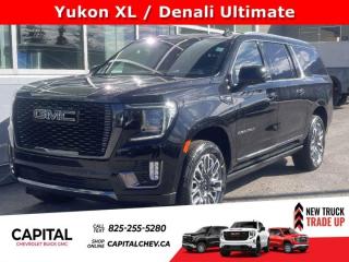 This GMC Yukon XL delivers a Gas V8 6.2L/ engine powering this Automatic transmission. ENGINE, 6.2L ECOTEC3 V8 with Dynamic Fuel Management, Direct Injection and Variable Valve Timing, includes aluminum block construction (420 hp [313 kW] @ 5600 rpm, 460 lb-ft of torque [624 Nm] @ 4100 rpm) (STD), Wireless charging, Wireless Apple CarPlay/Wireless Android Auto.*This GMC Yukon XL Comes Equipped with These Options *Wipers, front intermittent, Rainsense, Wiper, rear intermittent, Windows, power, rear with Express-Down, Window, power with front passenger Express-Up/Down, Window, power with driver Express-Up/Down, Wi-Fi Hotspot capable (Terms and limitations apply. See onstar.ca or dealer for details.), Wheels, 22 (55.9 cm) 7-spoke ultra-bright machined with bright chrome accents and dark paint, Wheel, full-size spare, 17 (43.2 cm), Warning tones headlamp on, driver and right-front passenger seat belt unfasten and turn signal on, Visors, driver and front passenger illuminated vanity mirrors.* Visit Us Today *Test drive this must-see, must-drive, must-own beauty today at Capital Chevrolet Buick GMC Inc., 13103 Lake Fraser Drive SE, Calgary, AB T2J 3H5.