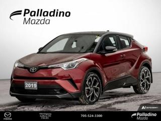 <b>Lane Keep Assist,  Apple CarPlay,  Entune Audio,  Adaptive Cruise Control,  Climate Control!</b><br> <br>    The Toyota C-HR is designed to be different and stand out from the crowd. This  2019 Toyota C-HR is for sale today in Sudbury. <br> <br>The C-HR is unlike anything Toyota has ever created. Youll feel the difference with premium features and intuitive technology that are designed to keep you comfortable and connected. It is a blast to drive, with the perfect blend of responsiveness and control that will make every drive memorable. With a spacious interior for all your passengers and gear, and state-of-the-art safety features that come standard, were confident youll agree that theres nothing quite like this amazing SUV. This  SUV has 81,778 kms. Its  ruby flare red / black roof in colour  . It has an automatic transmission and is powered by a  2.0L I4 16V MPFI DOHC engine.  It may have some remaining factory warranty, please check with dealer for details. <br> <br> Our C-HRs trim level is XLE Package. Upgrading to this XLE package is a great choice as it comes with unique aluminum wheels, heated seats with a power driver seat, a large 8 inch touchscreen featuring Apple CarPlay, Entune 3.0 Audio Plus, Scout GPS Link, USB input and a leather wrapped steering wheel. Additional features include LED lights, dual zone climate control, remote keyless entry, dynamic radar cruise control, Toyota Safety Sense with automatic highbeams, lane departure warning with steering assist and heated power side mirrors plus much more! This vehicle has been upgraded with the following features: Lane Keep Assist,  Apple Carplay,  Entune Audio,  Adaptive Cruise Control,  Climate Control,  Led Lights,  Remote Keyless Entry. <br> <br>To apply right now for financing use this link : <a href=https://www.palladinomazda.ca/finance/ target=_blank>https://www.palladinomazda.ca/finance/</a><br><br> <br/><br>Palladino Mazda in Sudbury Ontario is your ultimate resource for new Mazda vehicles and used Mazda vehicles. We not only offer our clients a large selection of top quality, affordable Mazda models, but we do so with uncompromising customer service and professionalism. We takes pride in representing one of Canadas premier automotive brands. Mazda models lead the way in terms of affordability, reliability, performance, and fuel efficiency.The advertised price is for financing purchases only. All cash purchases will be subject to an additional surcharge of $2,501.00. This advertised price also does not include taxes and licensing fees.<br> Come by and check out our fleet of 90+ used cars and trucks and 90+ new cars and trucks for sale in Sudbury.  o~o